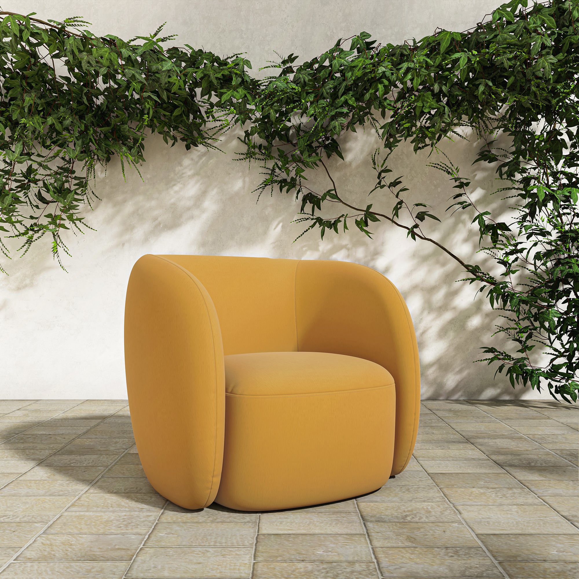 Moes Rae Outdoor Accent Chair Deep Yellow OA-1022-09
