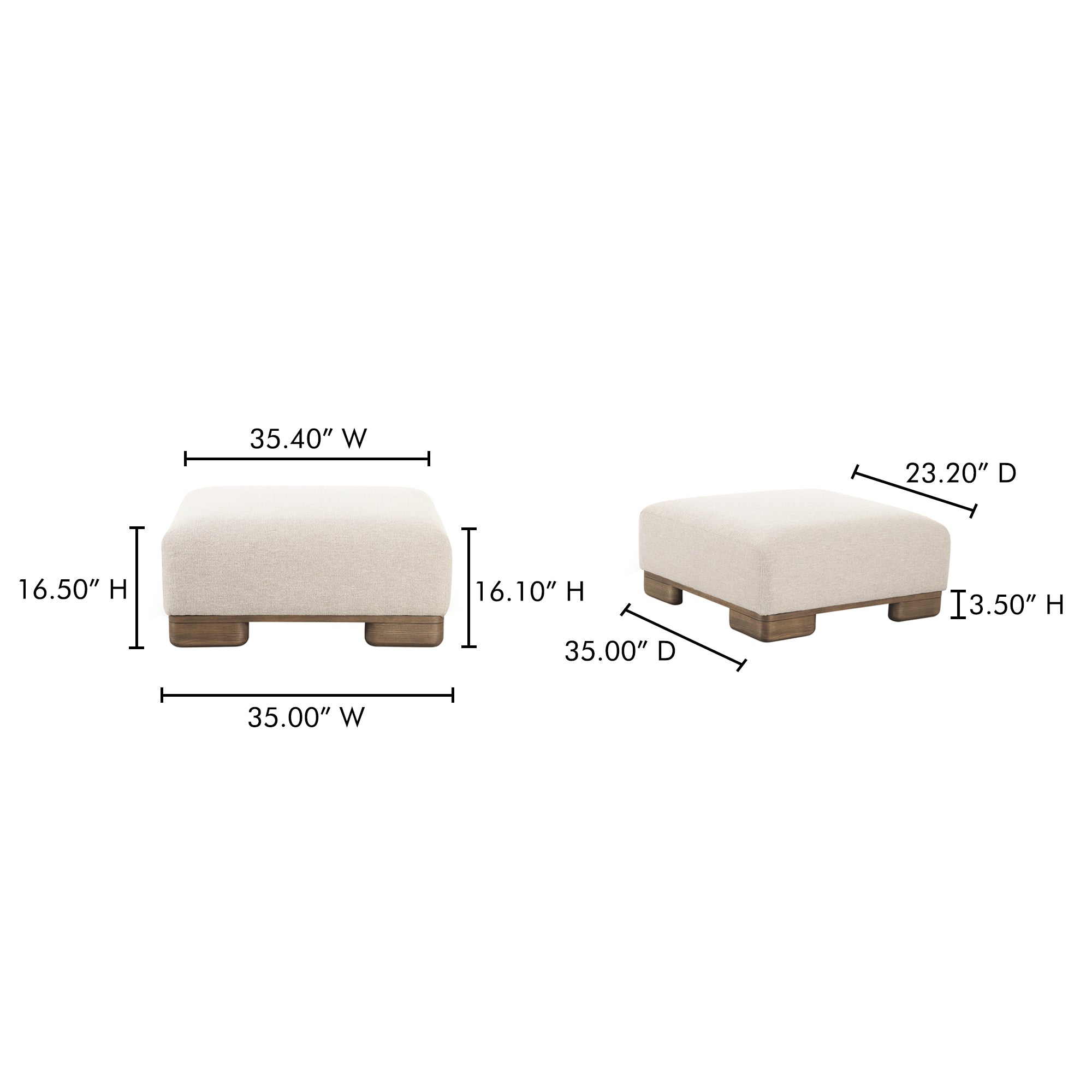 Moes June Ottoman Oatmeal OA-1033-34