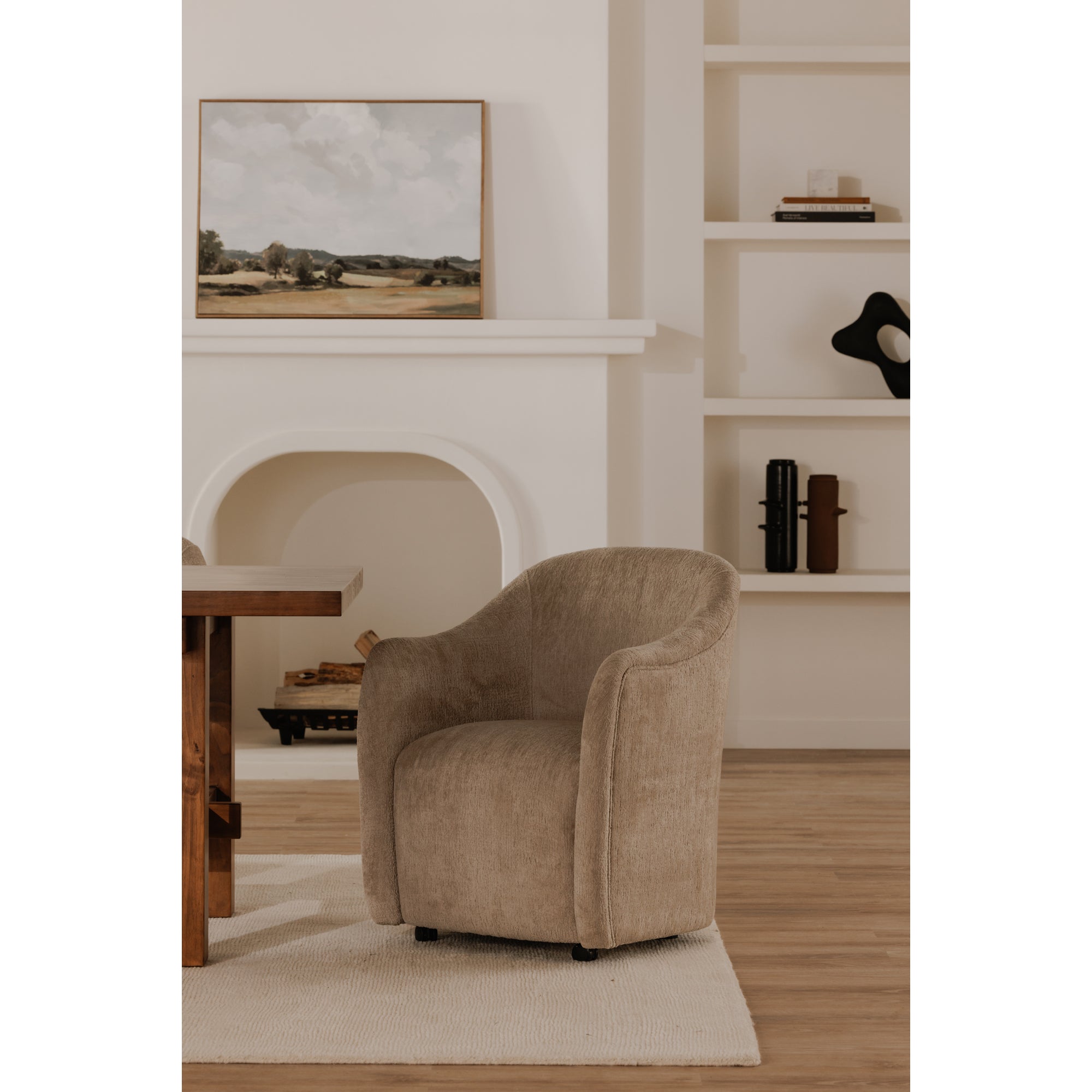 Moes Drava Rolling Dining Chair Beige OA-1034-34