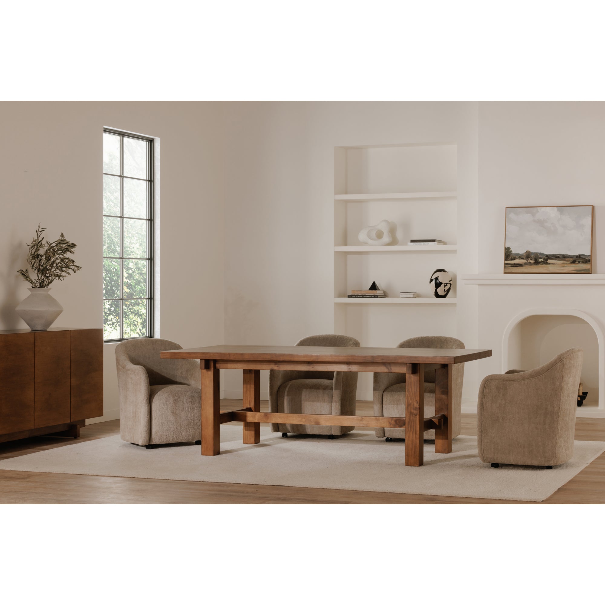 Moes Drava Rolling Dining Chair Beige OA-1034-34