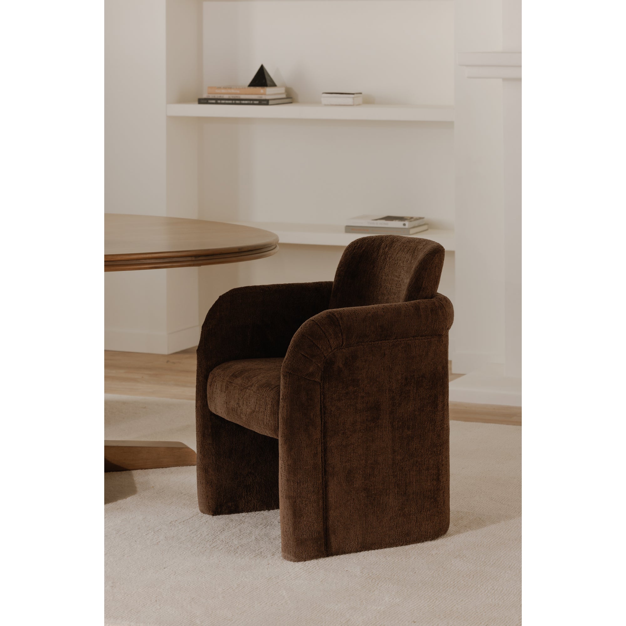 Moes Mesto Rolling Dining Chair Dark Brown OA-1035-20