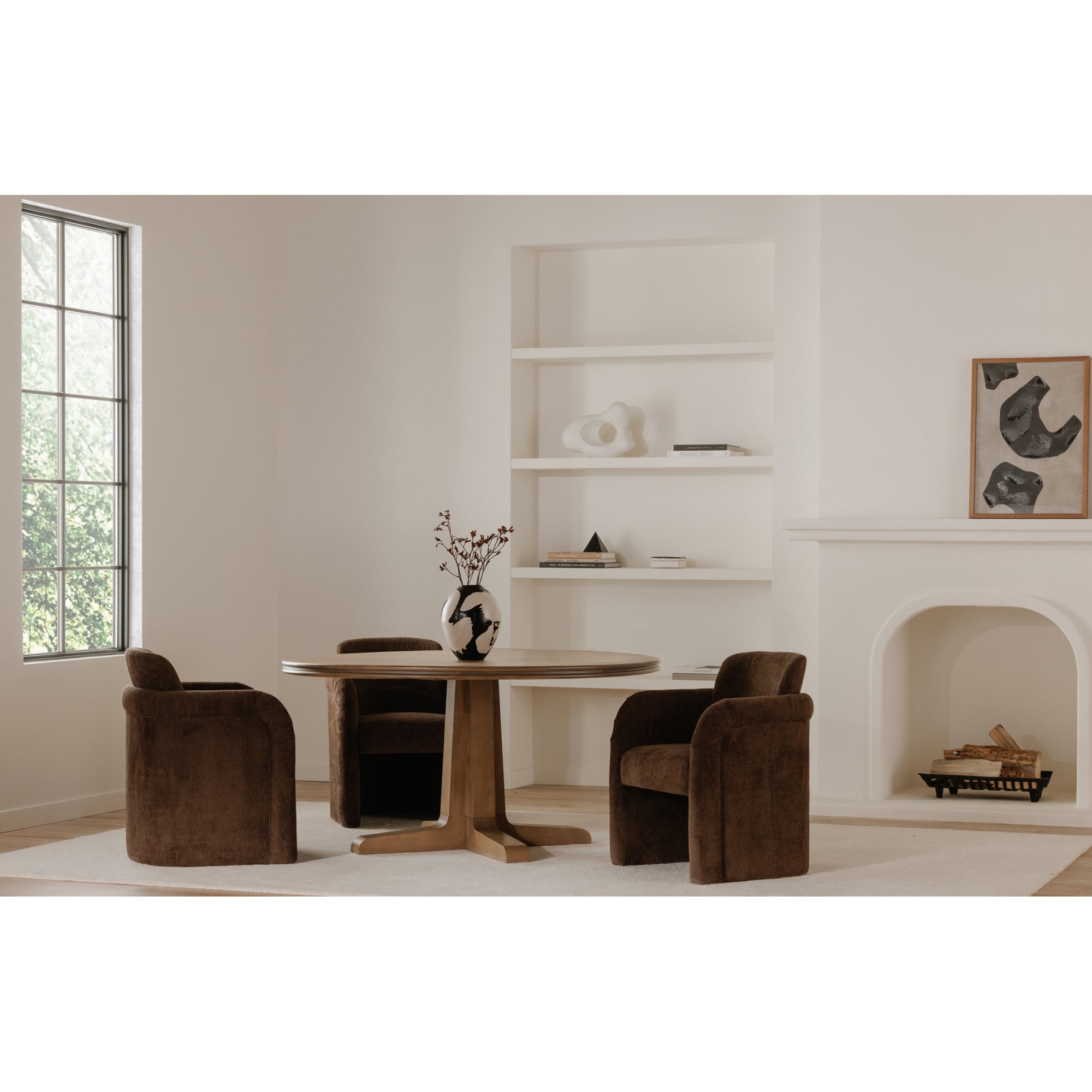 Moes Mesto Rolling Dining Chair Dark Brown OA-1035-20