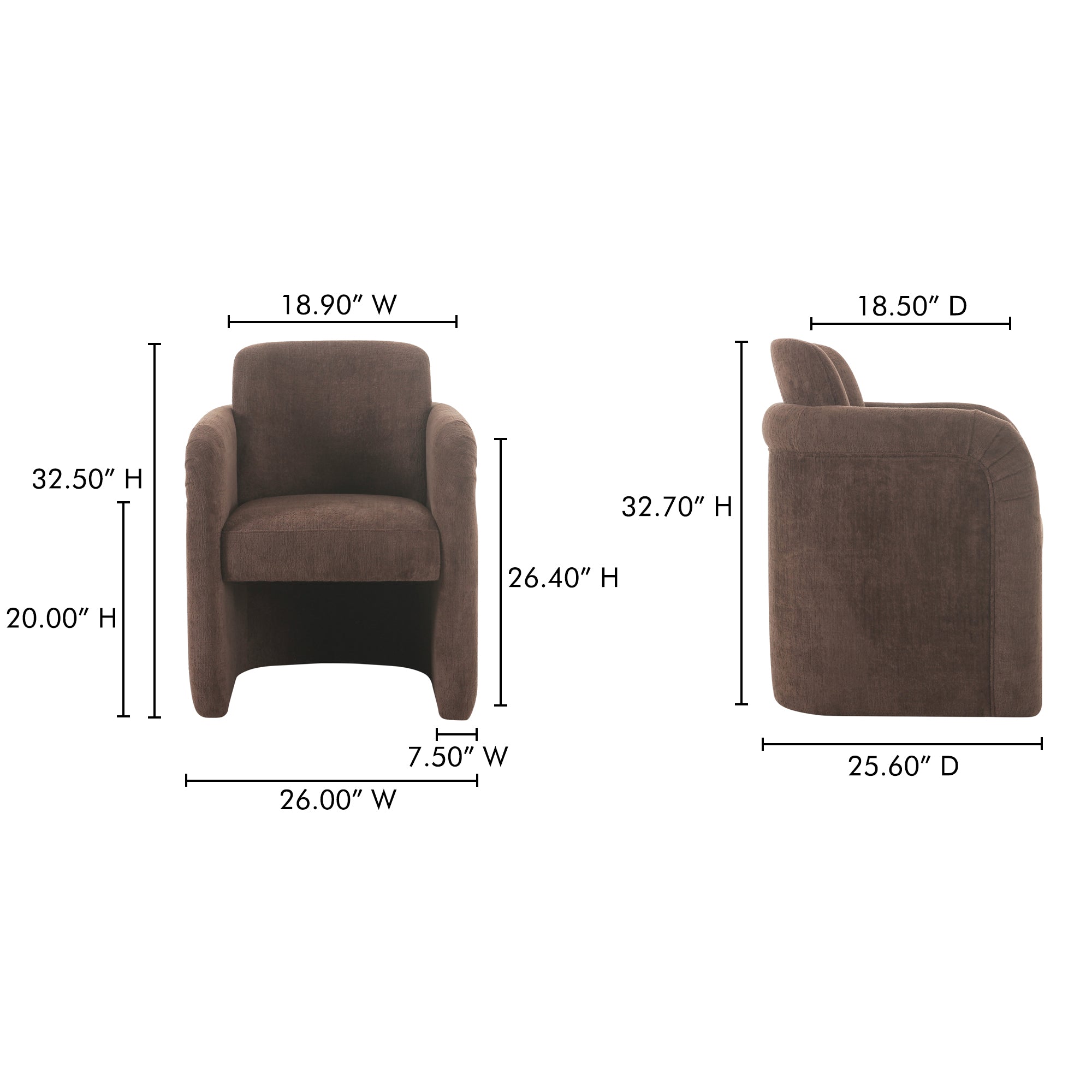 Moes Mesto Rolling Dining Chair Dark Brown OA-1035-20