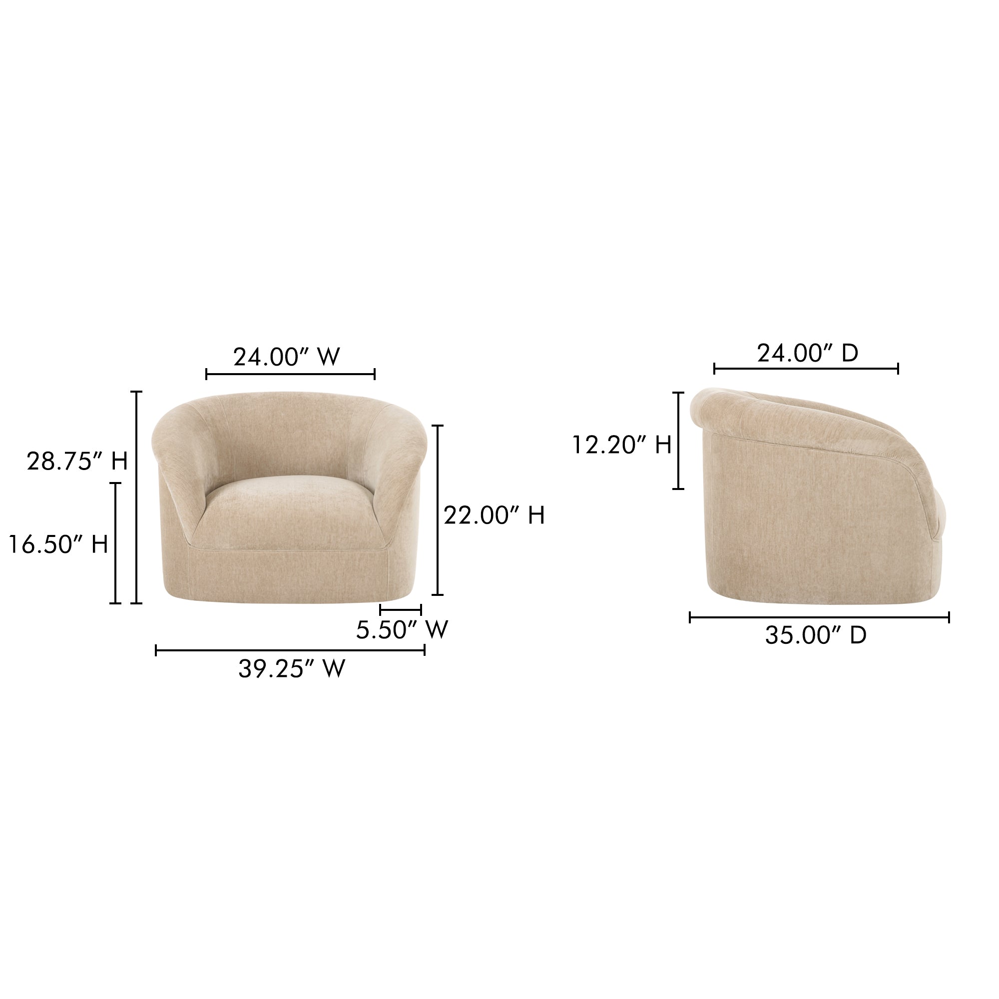 Moes Thora Lounge Chair Beige OA-1039-34