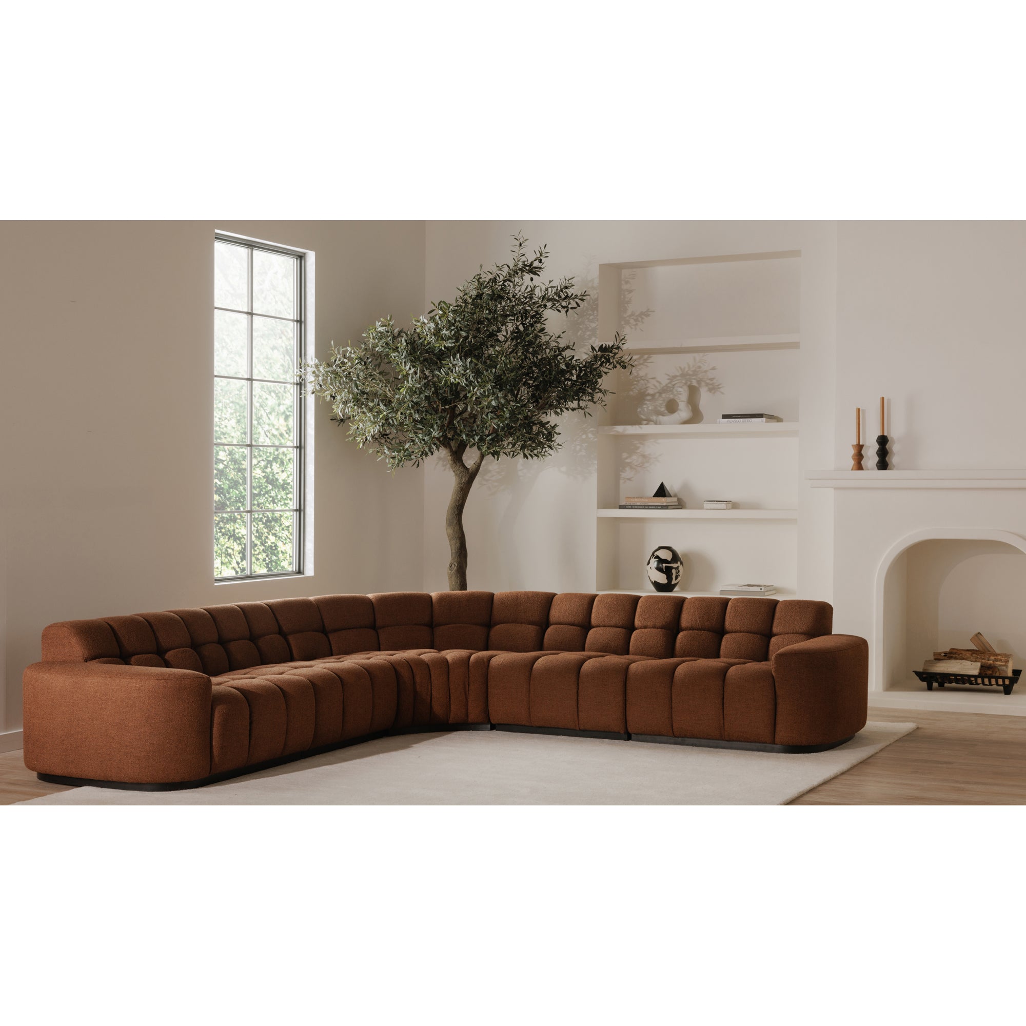 Moes Roman L-Shaped Sectional Rust OA-1042-12-0