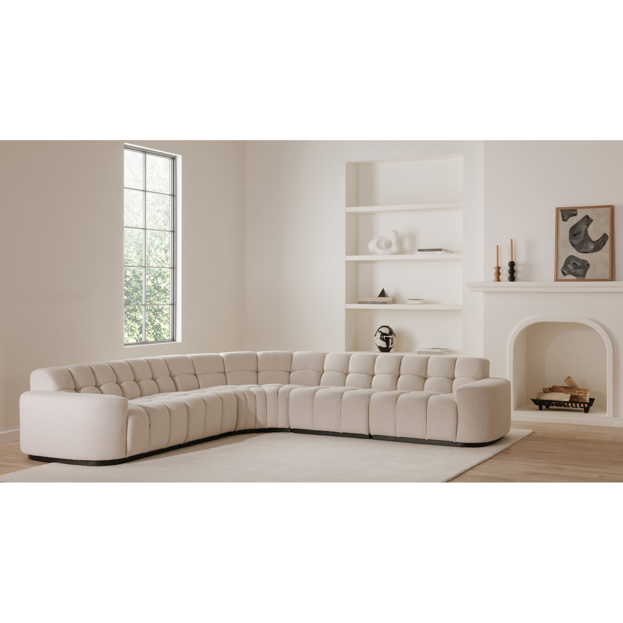 Moes Roman L-Shaped Sectional Oat OA-1042-34-0