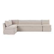 Moes Fable Slipcover Dining Banquette L-Shape Beige 125.5 in. OA-1069-34