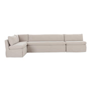 Moes Fable Slipcover Dining Banquette L-Shape Beige 139.5 in. OA-1070-34