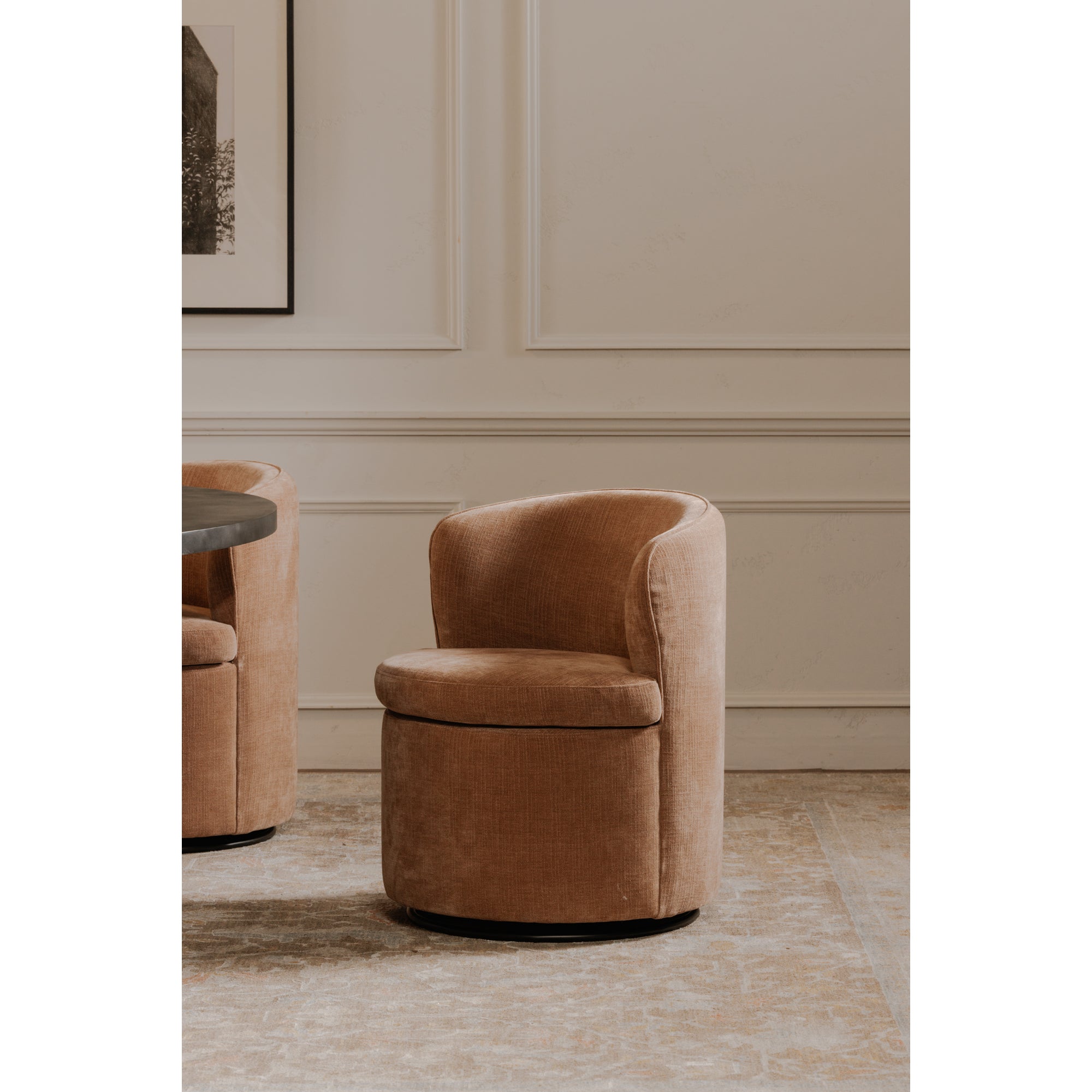 Moes Dane Swivel Dining Chair Heritage Pink OA-1074-33