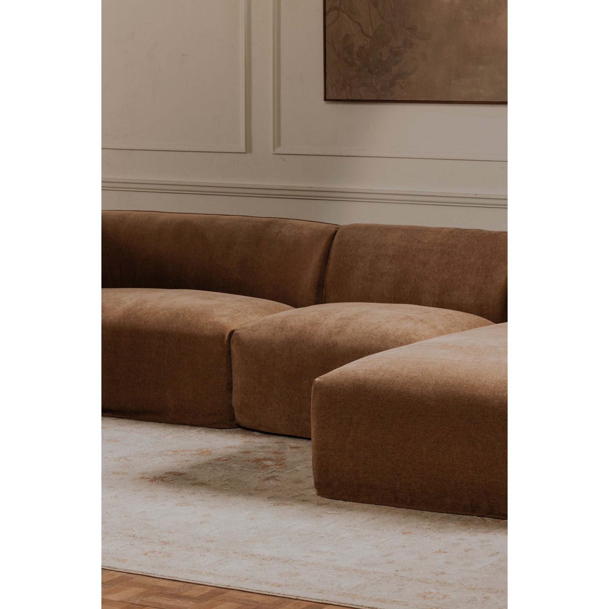 Moes Isla Right Arm Facing Chaise Mocha OA-1084-03