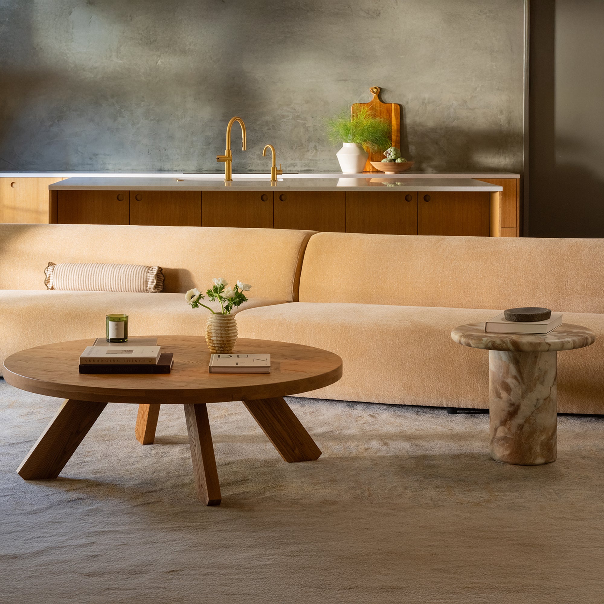 Moes Naomi Convex Sofa Golden Yellow OA-1093-09