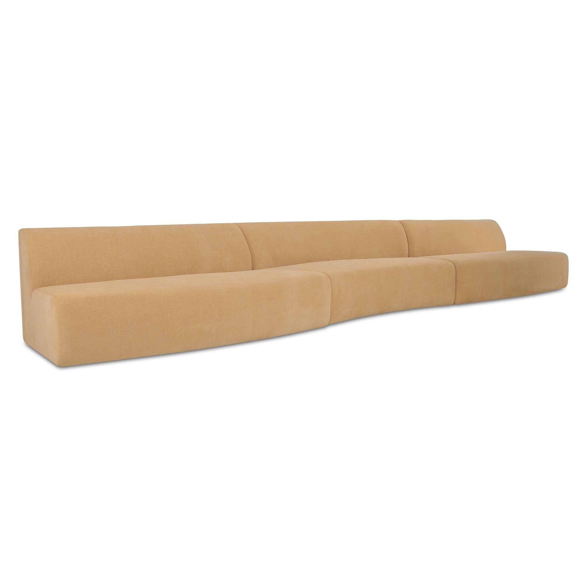 Moes Naomi 3 Piece Wave Modular Sectional Golden Yellow OA-1097-09