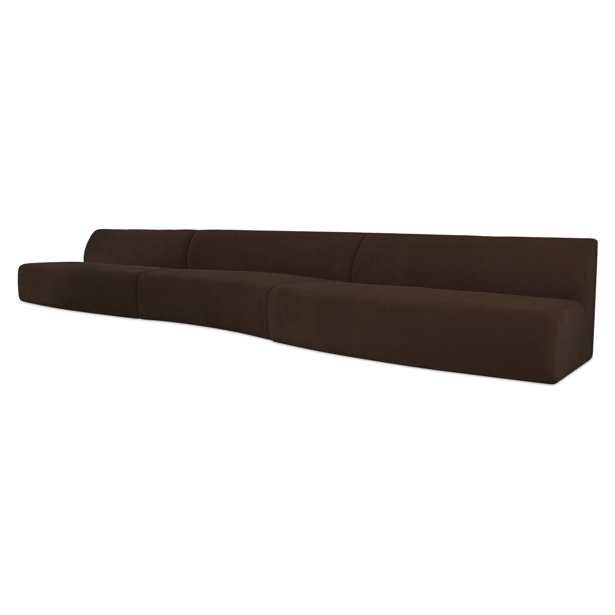 Moes Naomi 3 Piece Wave Modular Sectional Dark Brown OA-1097-20