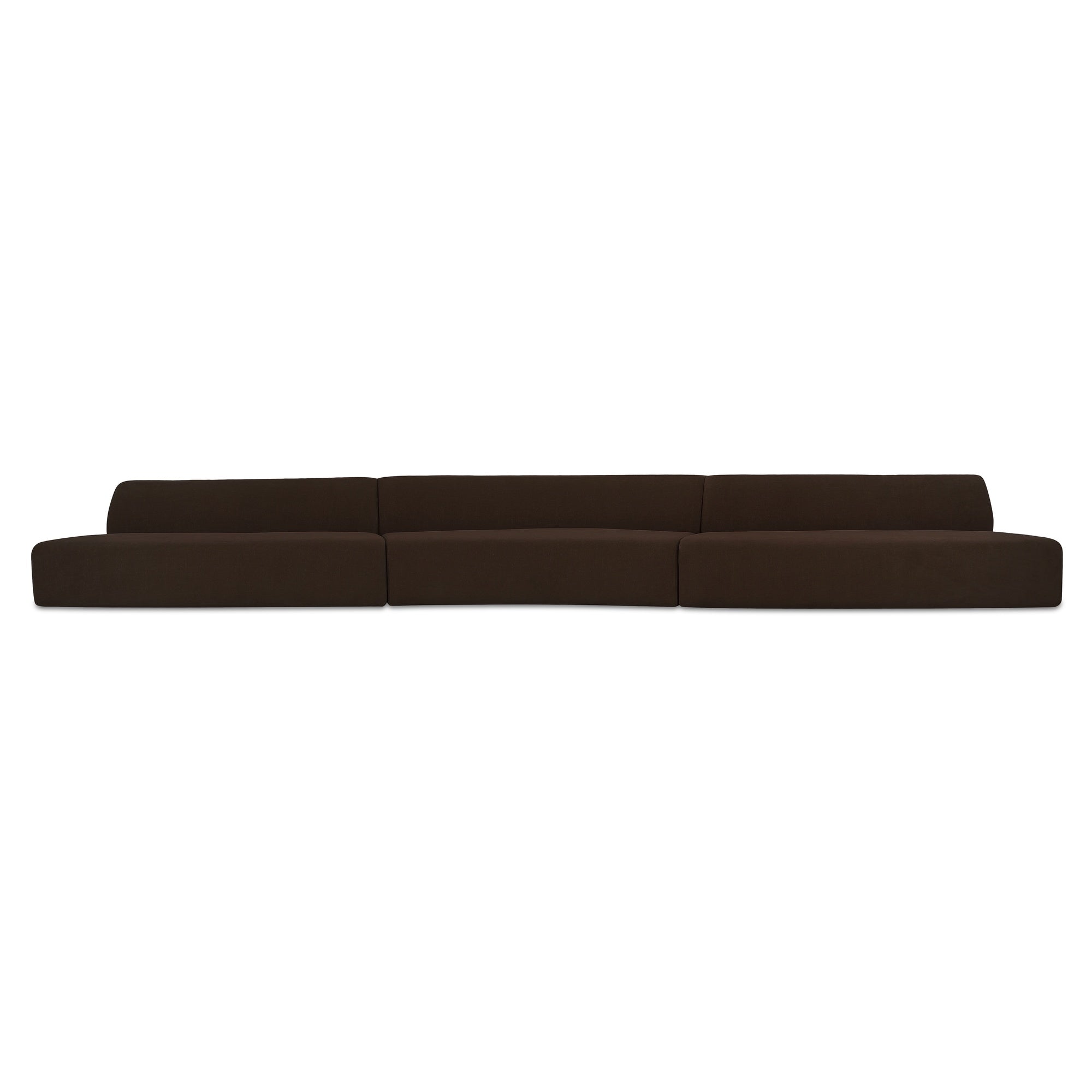 Moes Naomi 3 Piece Wave Modular Sectional Dark Brown OA-1097-20