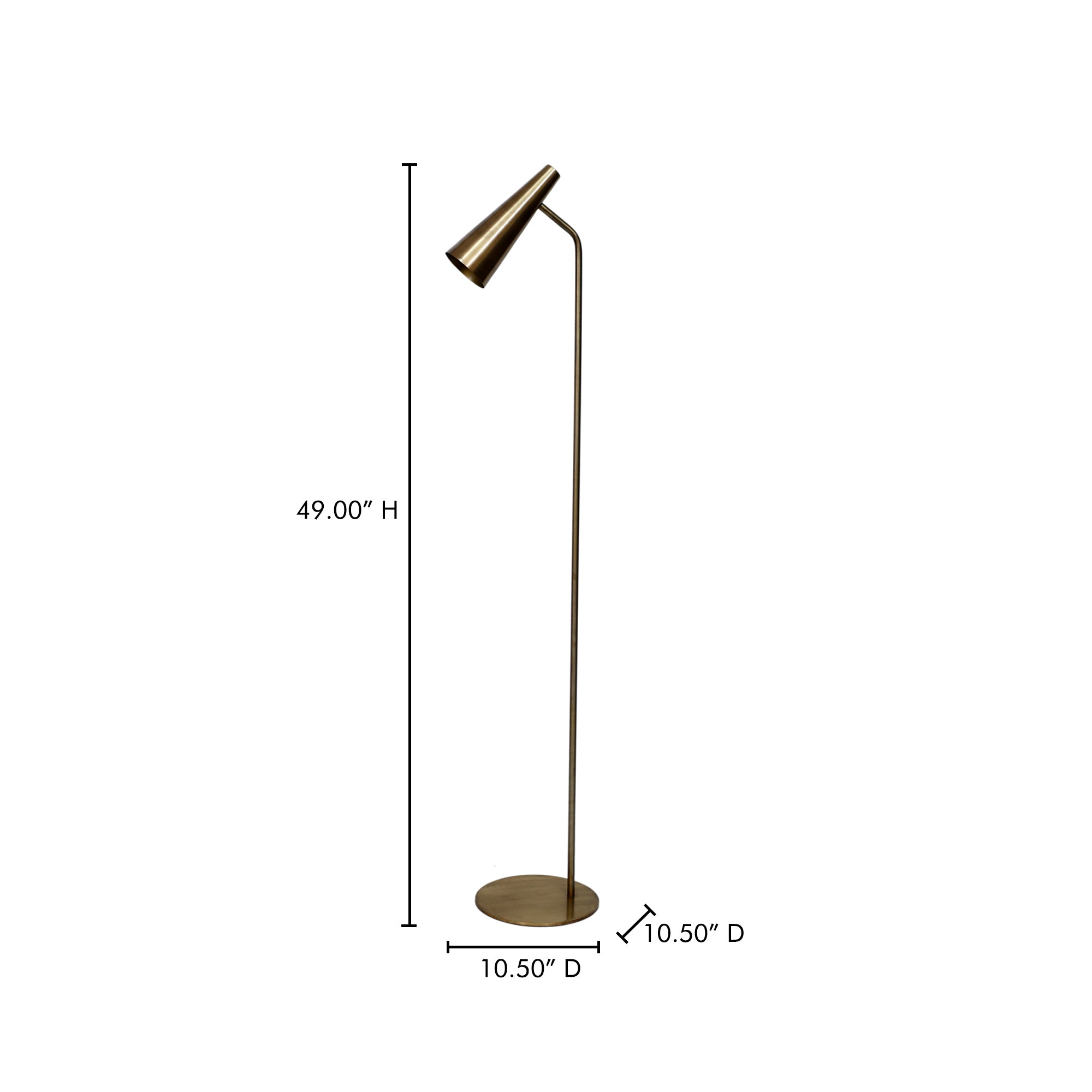Moes Trumpet Floor Lamp Gold OD-1007-51