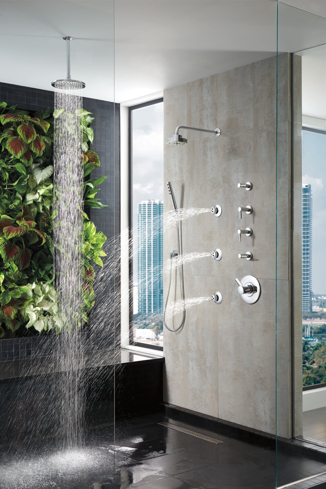 Brizo Essential™ Shower 5" Linear Round H<sub>2</sub>Okinetic<sup>®</sup> Single Function Wall Mount Showerhead