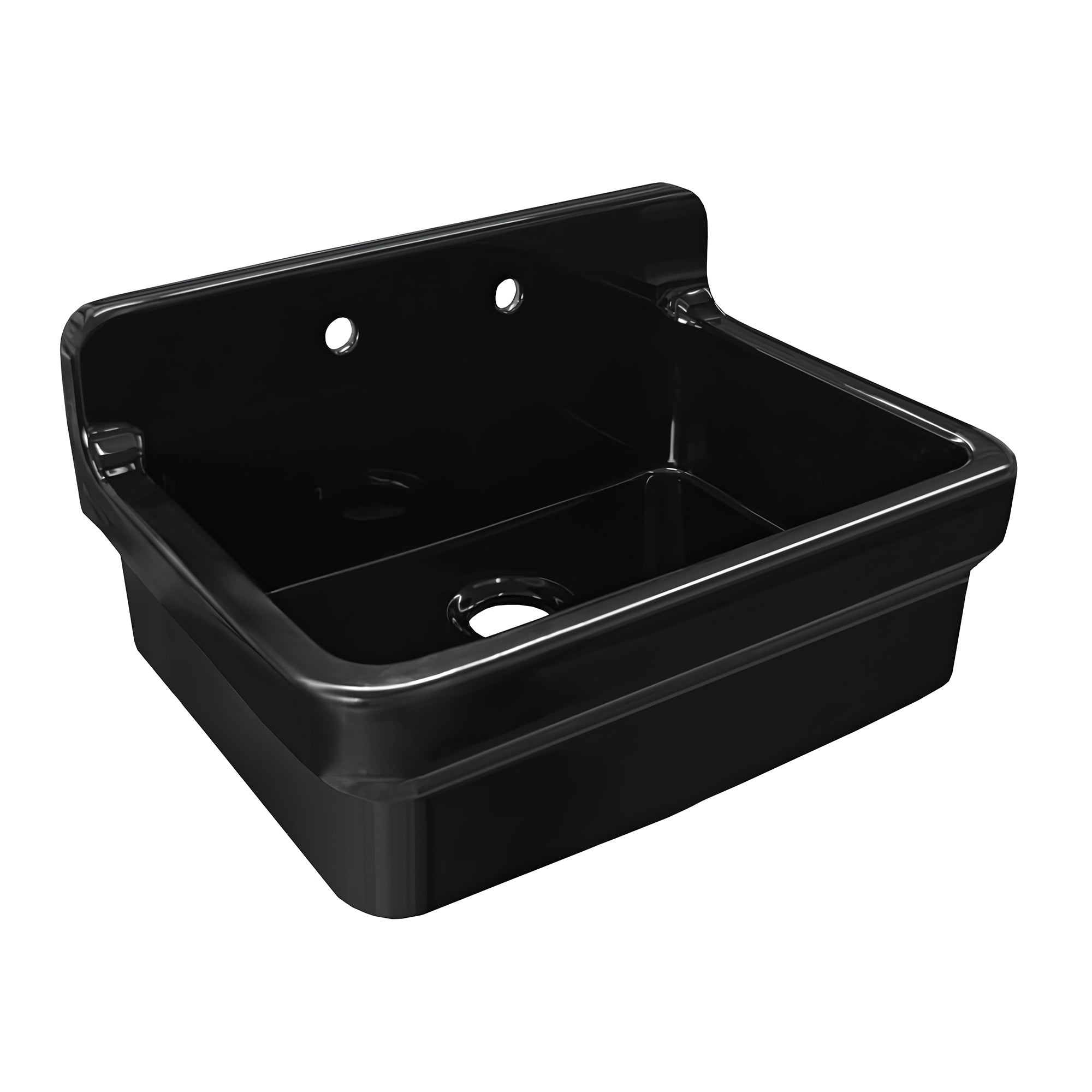 Old Fashioned Country Fireclay Utility Sink with High Backsplash
