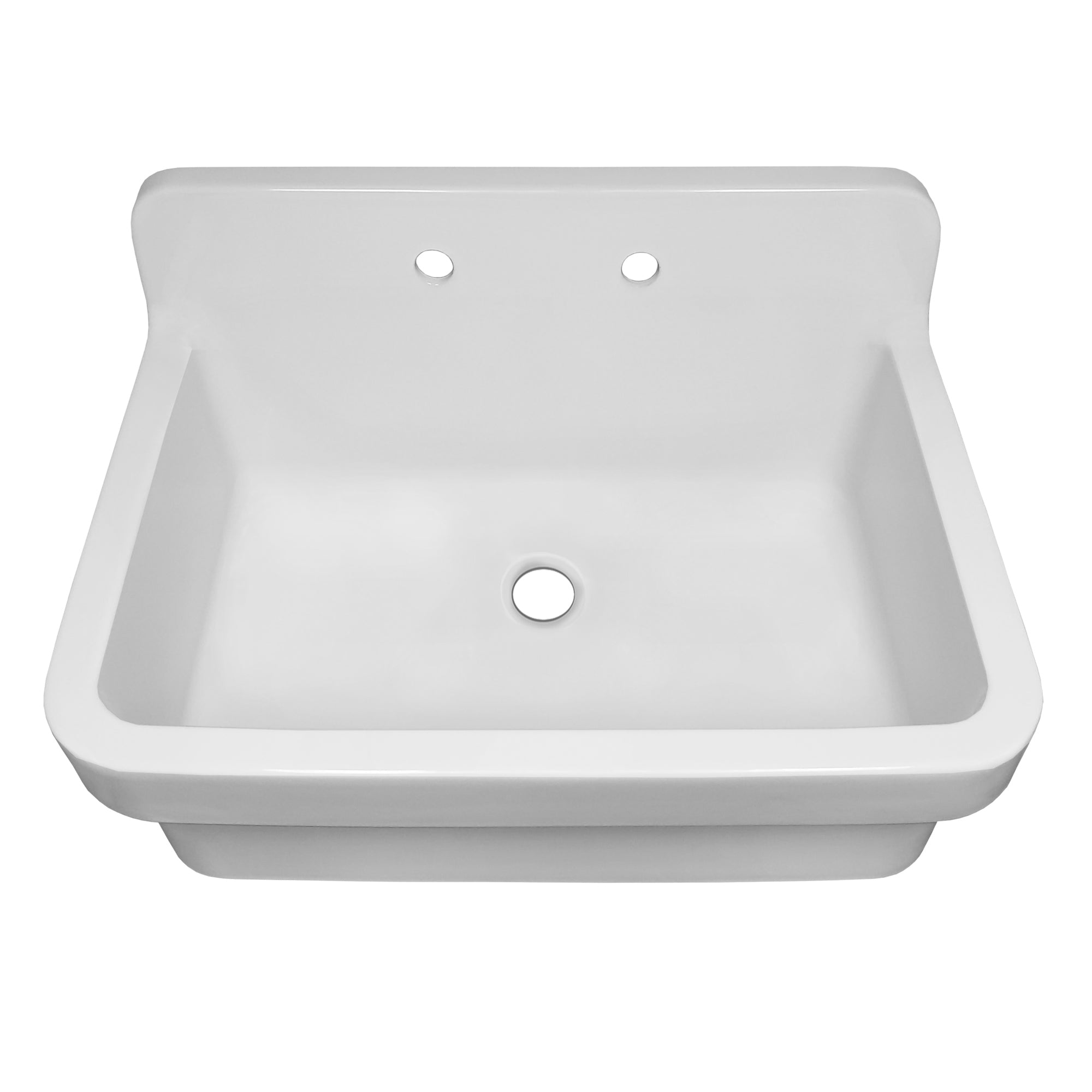 Old Fashioned Country Fireclay Utility Sink with High Backsplash