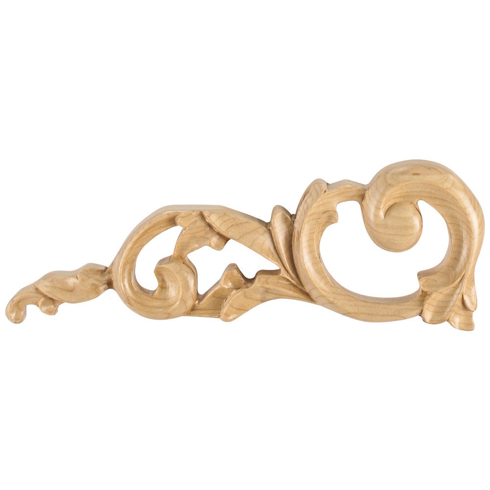Hardware Resources 10" W x 3/4" D x 3-1/2" H Left Maple Acanthus Onlay