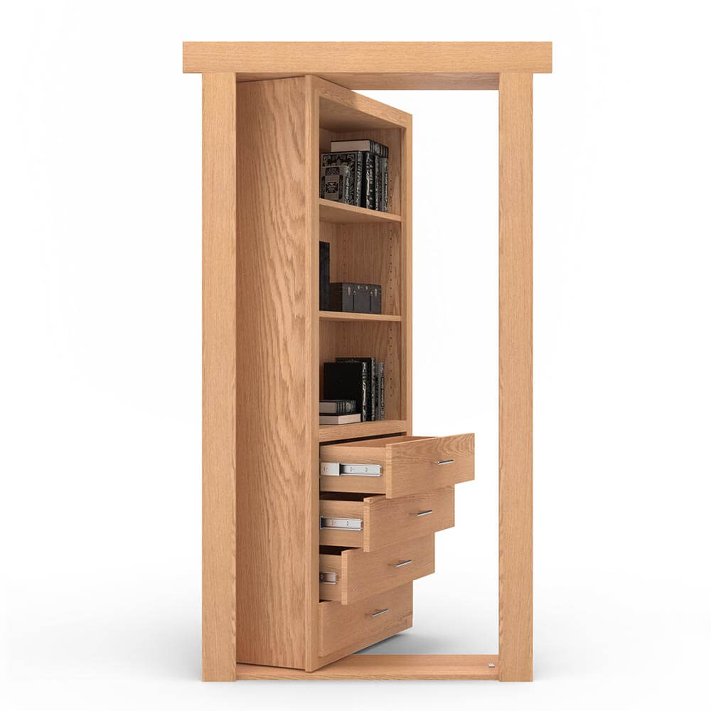 Hidden Flush Mount Oak Dresser Door by Murphy Door