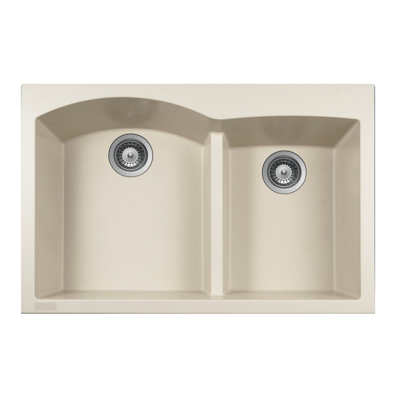 Houzer Cassiano 33 inch Drop-in Topmount 60/40 Double Bowl Granite Kitchen Sink - P-175