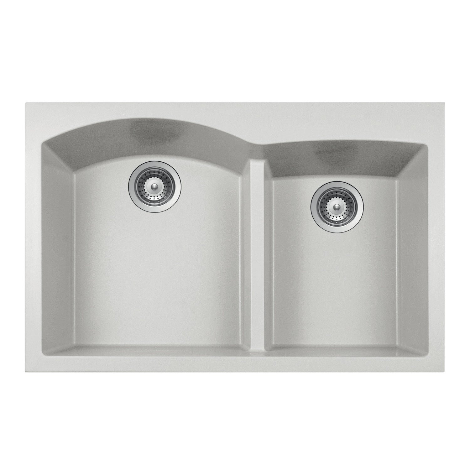Houzer Cassiano 33 inch Drop-in Topmount 60/40 Double Bowl Granite Kitchen Sink - P-175