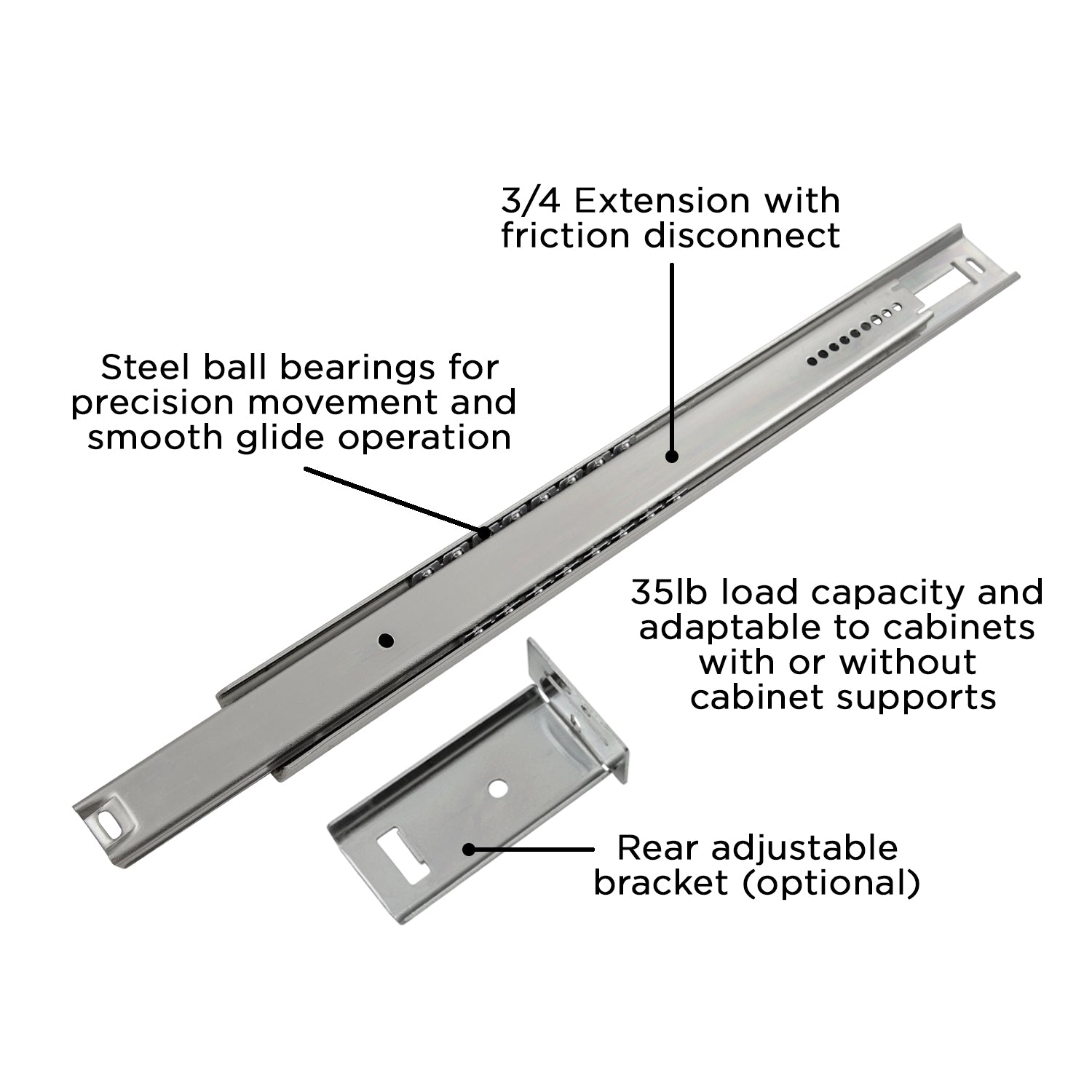 Hickory P1029, 12 Inch Drawer Slides Drawer Slide