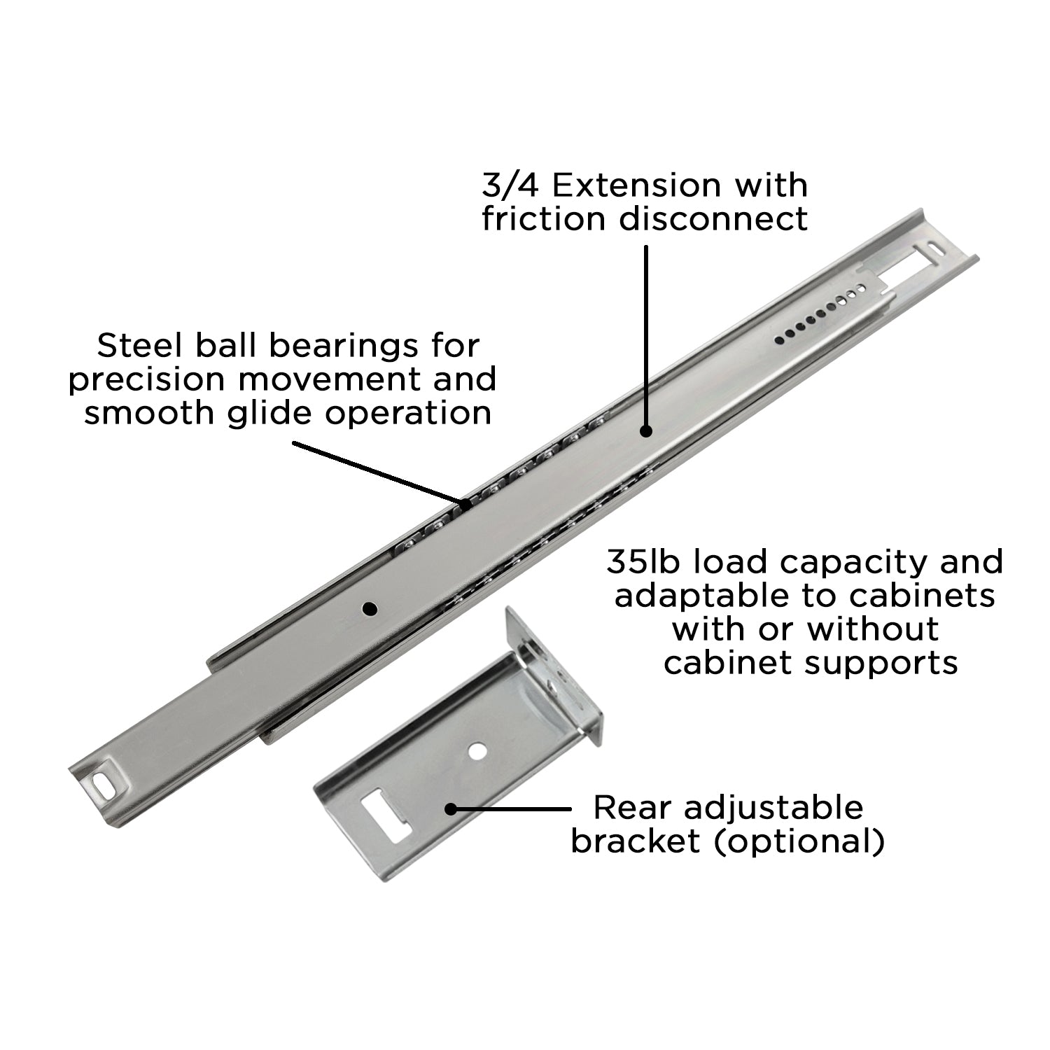 Hickory P1029, 12 Inch Drawer Slides Drawer Slide