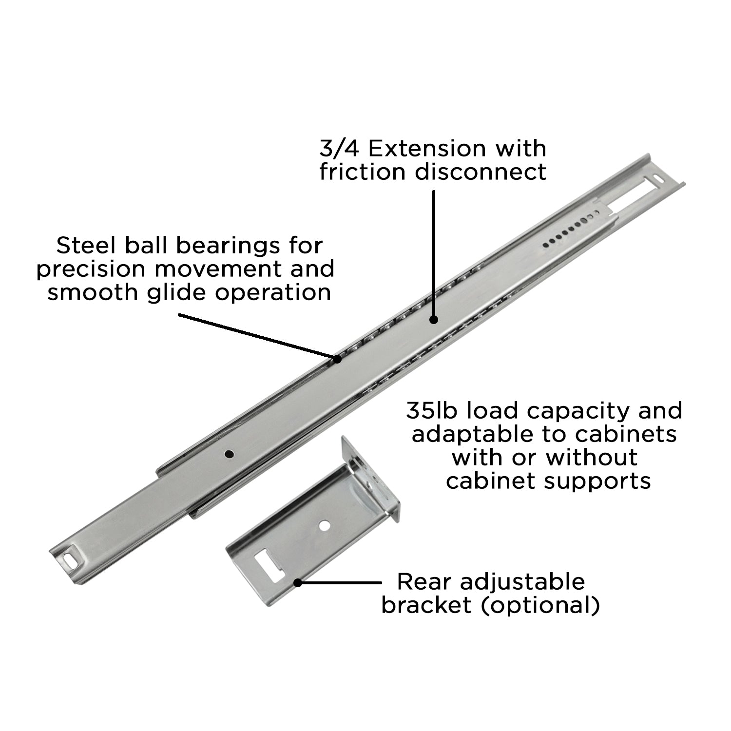 Hickory P1029, 12 Inch Drawer Slides Drawer Slide