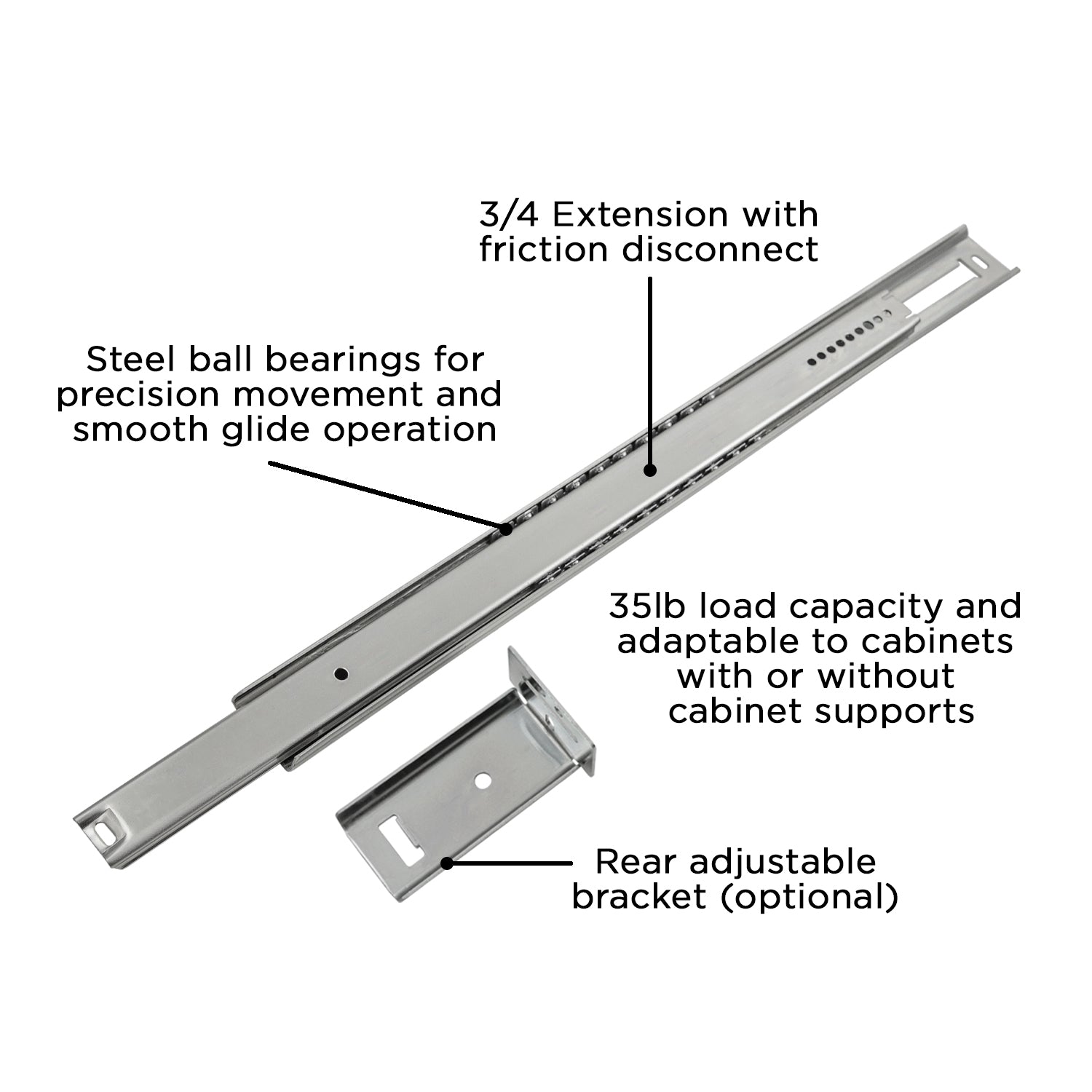 Hickory P1029, 12 Inch Drawer Slides Drawer Slide