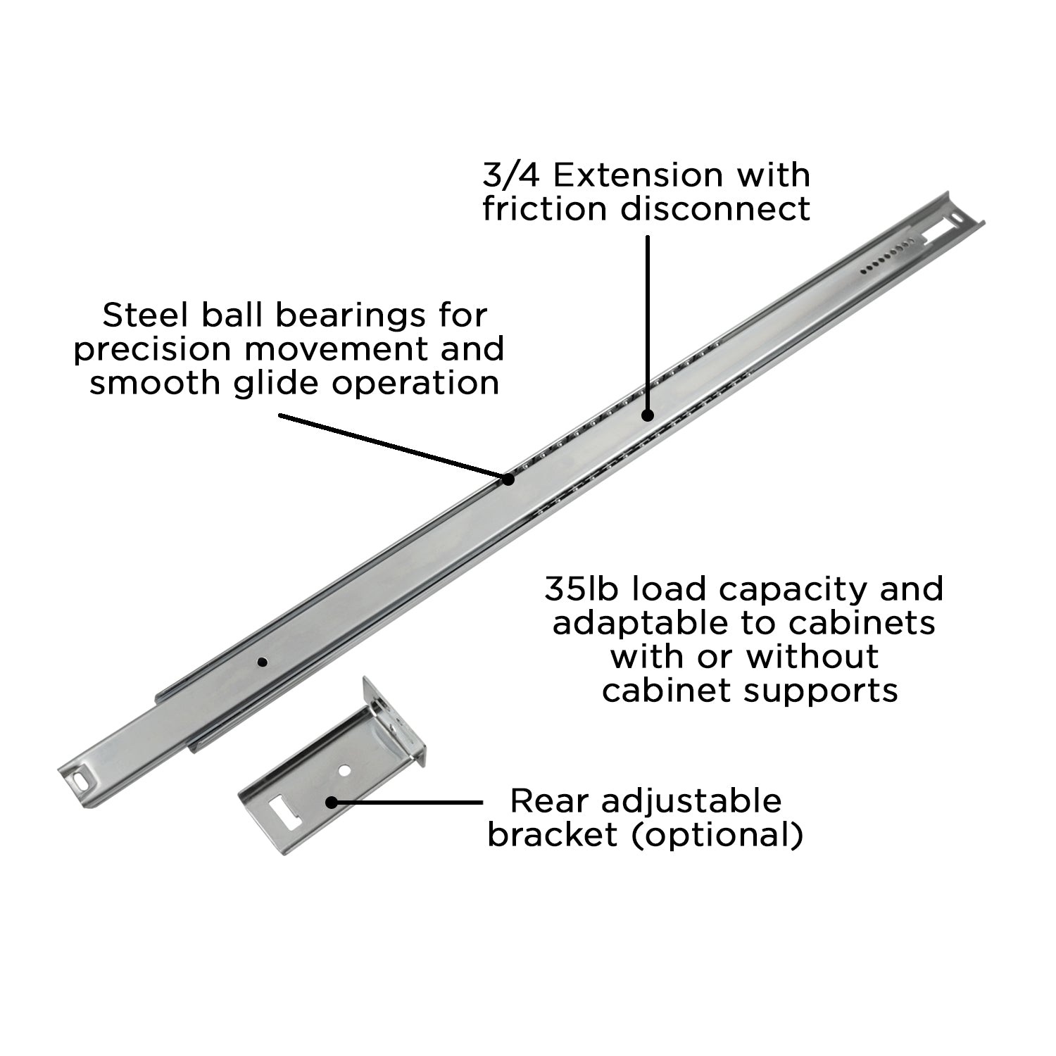 Hickory P1029, 12 Inch Drawer Slides Drawer Slide