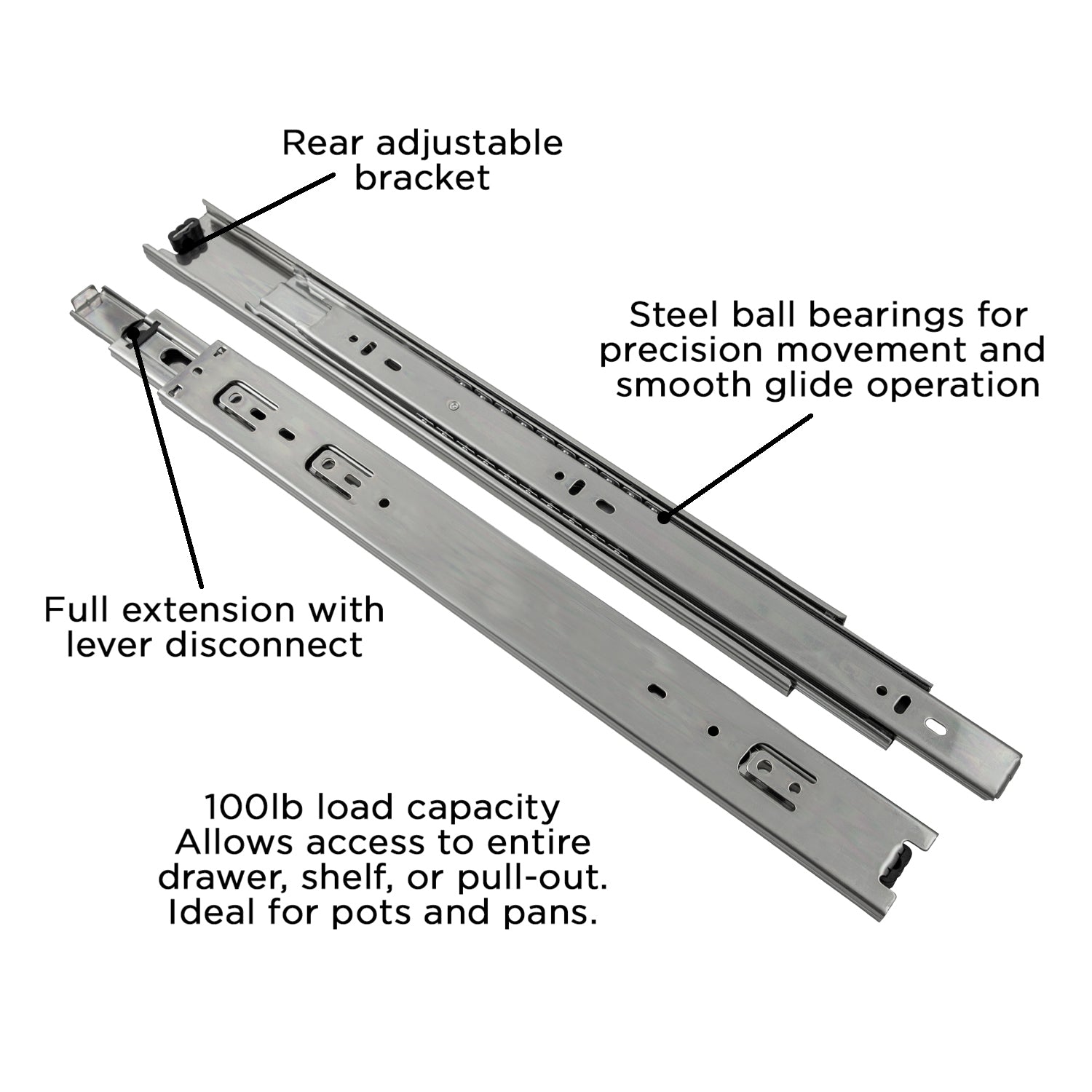 Hickory P1050, 12 Inch Drawer Slides Drawer Slide