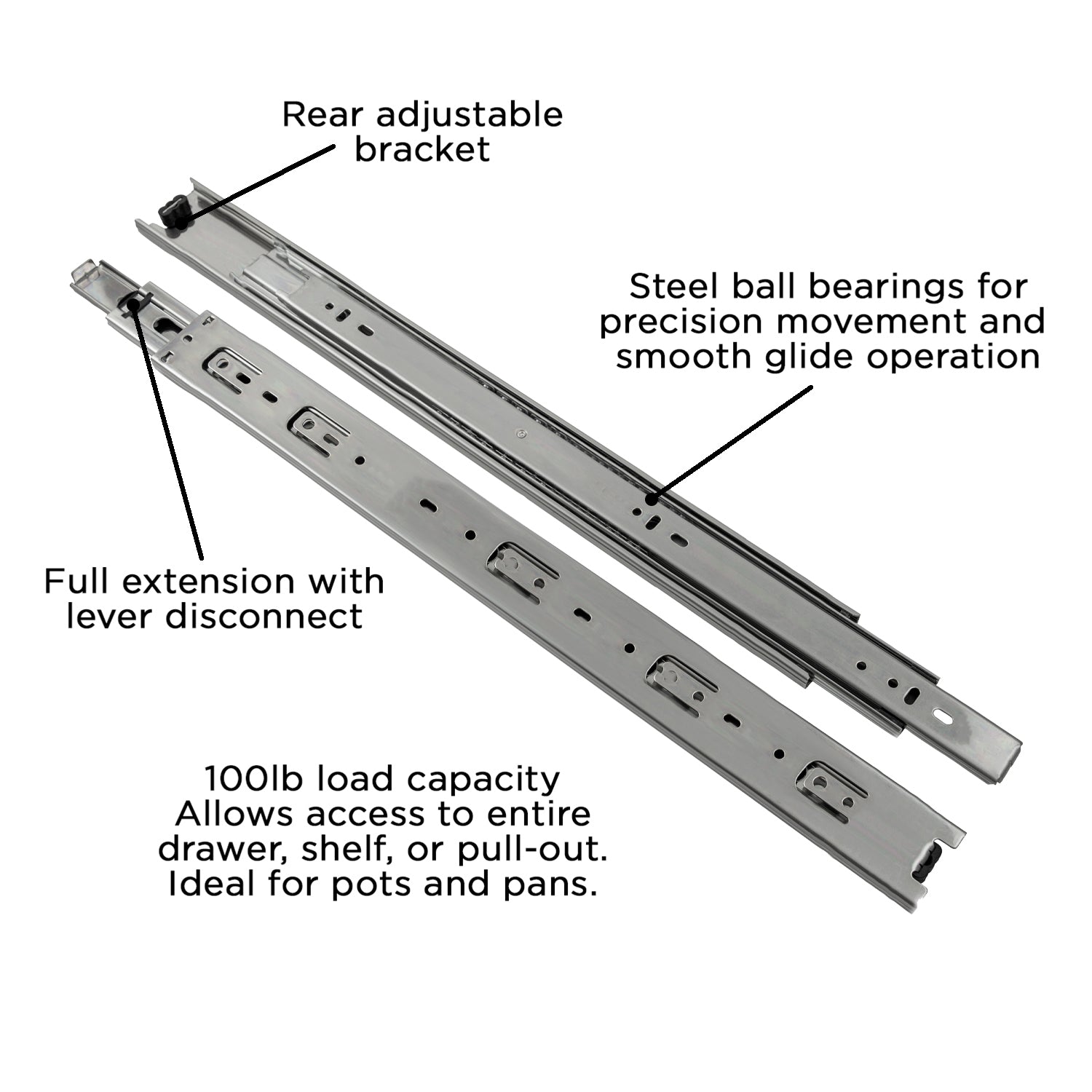 Hickory P1050, 12 Inch Drawer Slides Drawer Slide