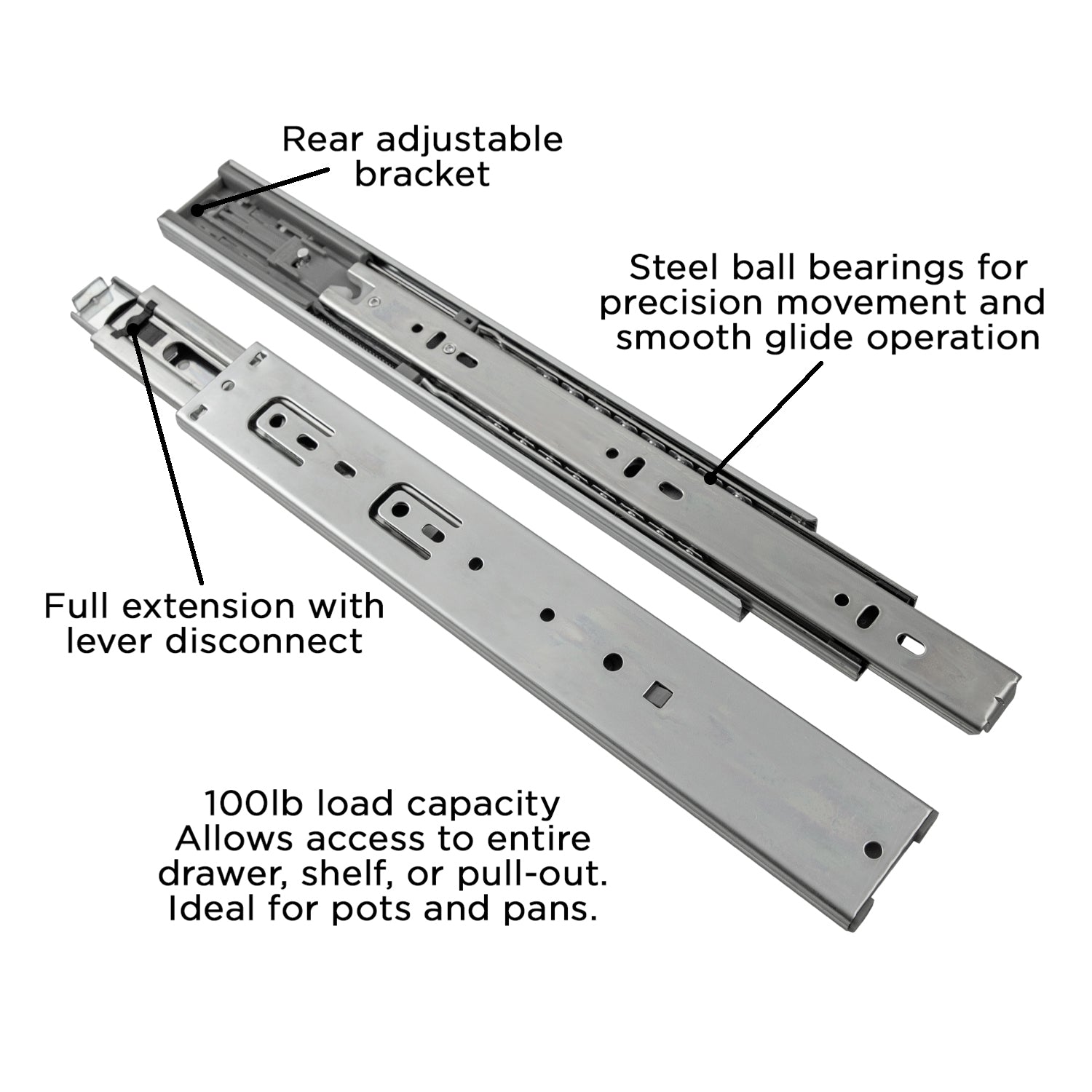 Hickory P1055, 24 Inch Drawer Slides Drawer Slide