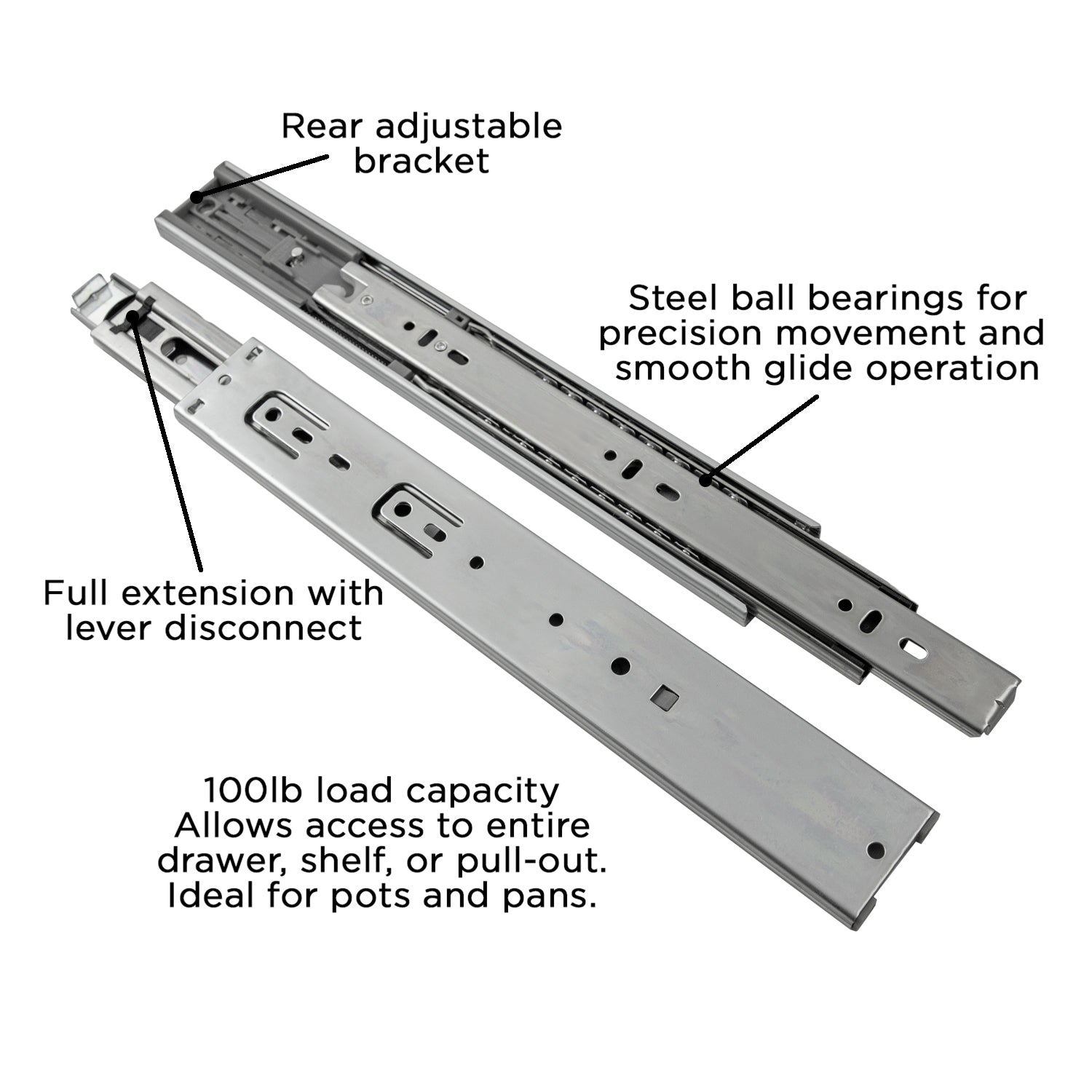 Hickory P1055, 24 Inch Drawer Slides Drawer Slide
