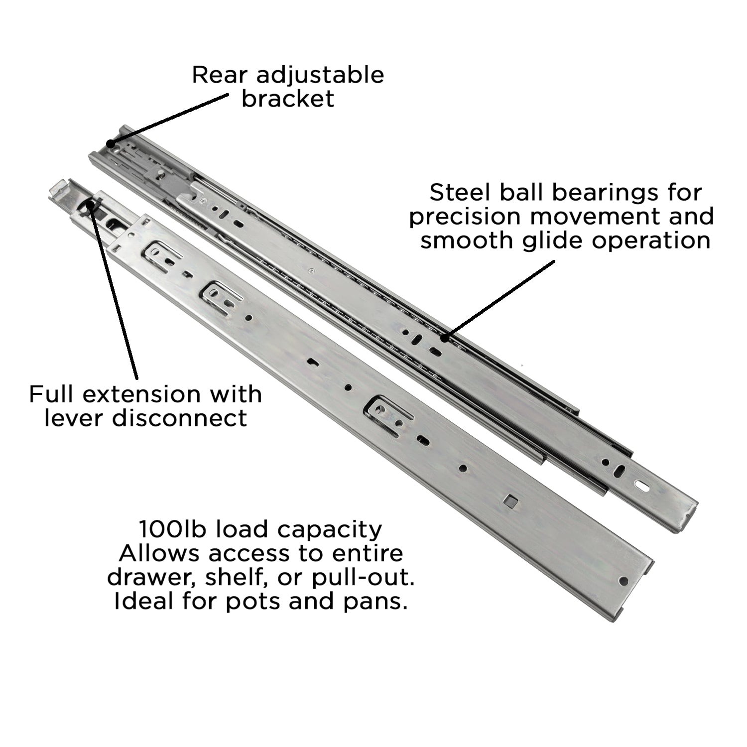 Hickory P1055, 24 Inch Drawer Slides Drawer Slide