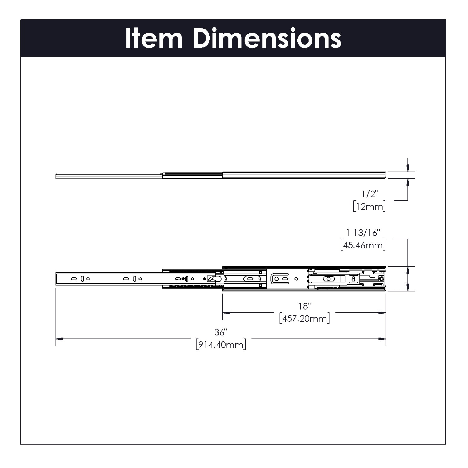 Hickory P1055, 24 Inch Drawer Slides Drawer Slide
