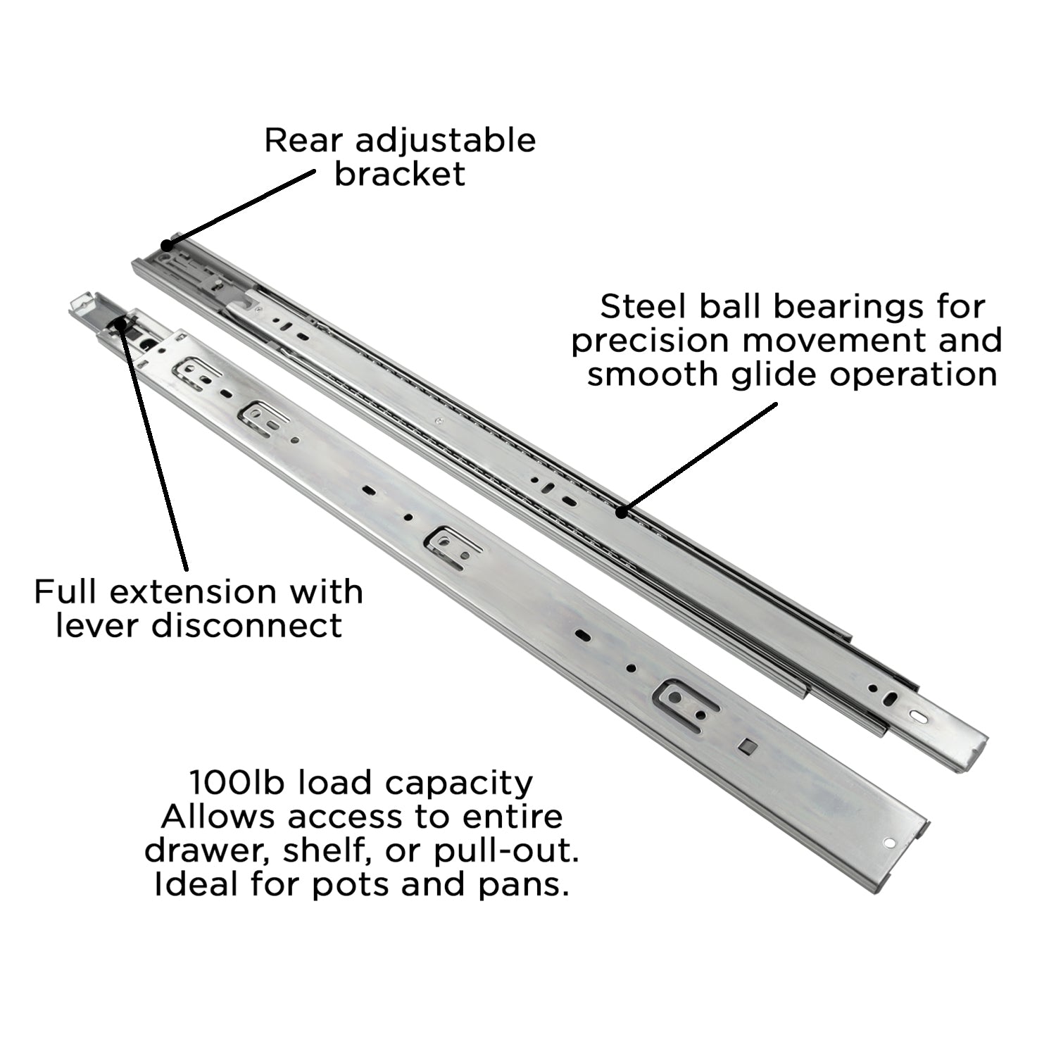 Hickory P1055, 24 Inch Drawer Slides Drawer Slide