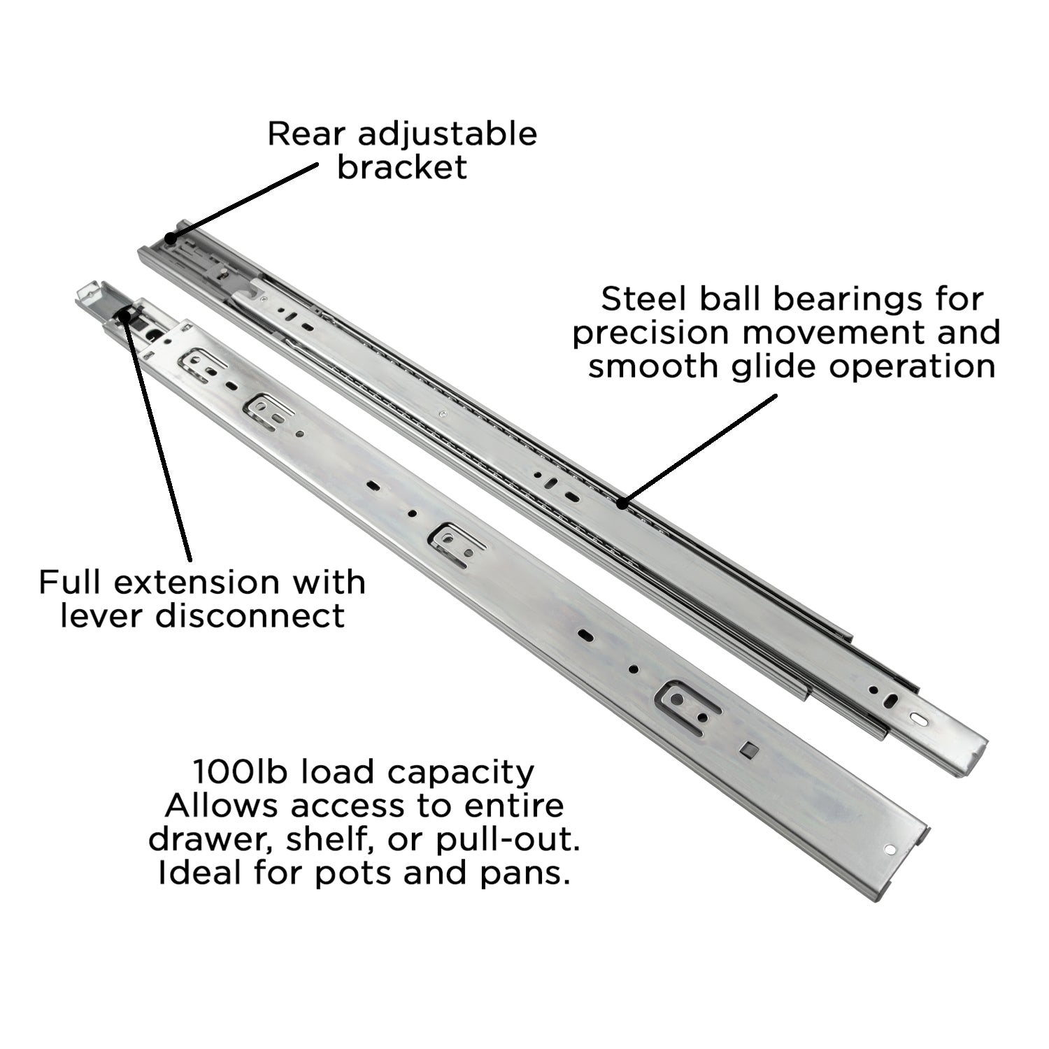 Hickory P1055, 24 Inch Drawer Slides Drawer Slide