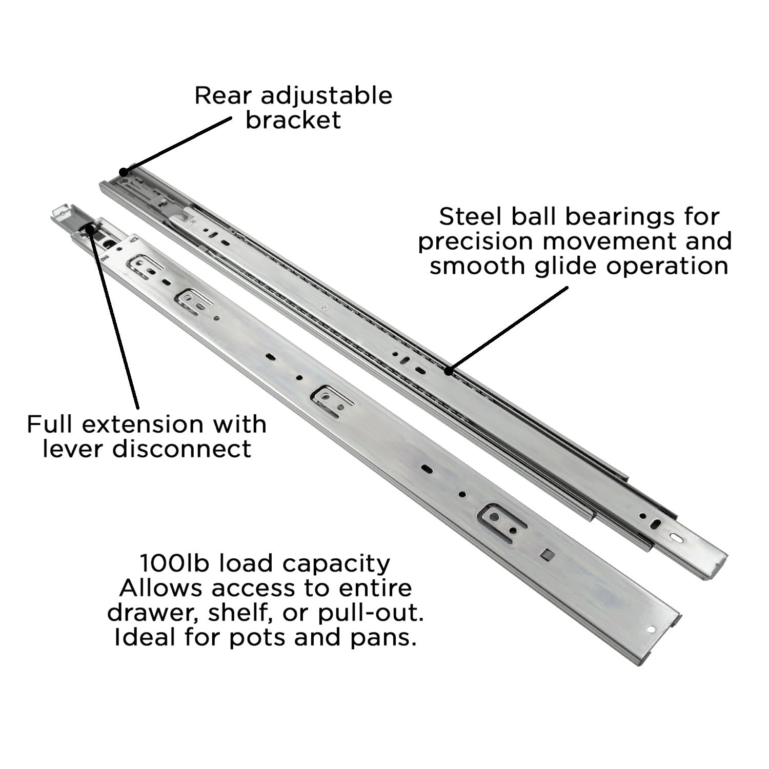 Hickory P1055, 24 Inch Drawer Slides Drawer Slide