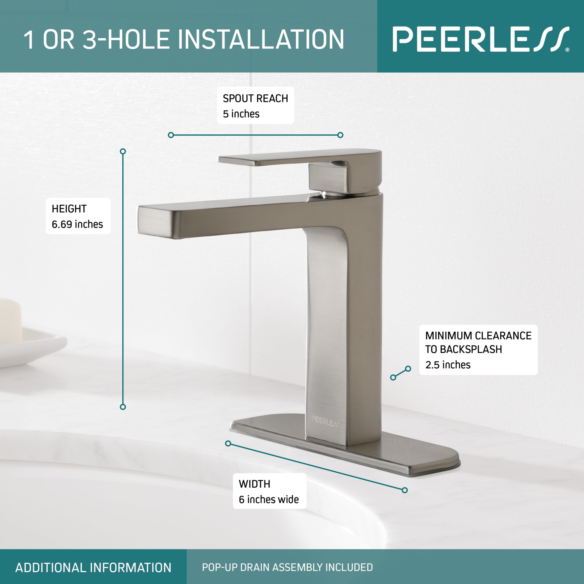 Peerless Xander® Single Handle Bathroom Hi-Arc