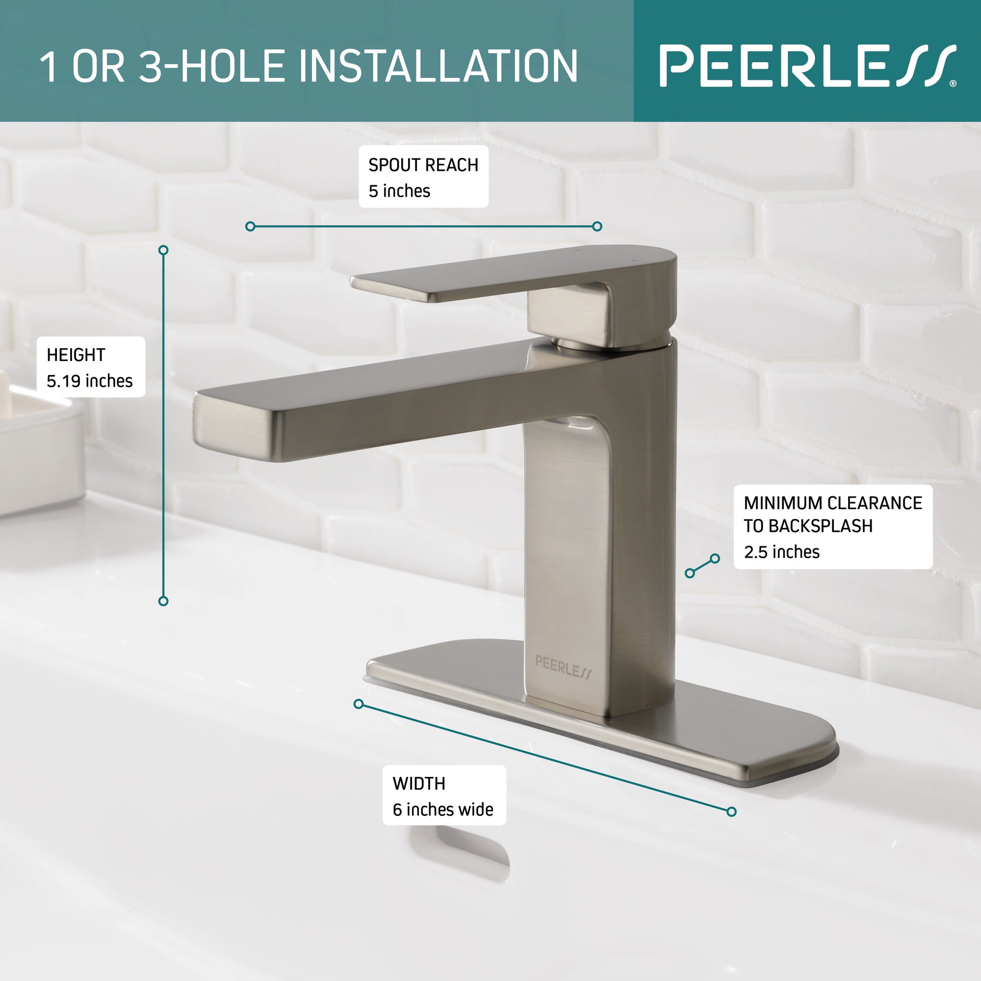 Peerless Xander® Single Handle Bathroom Less P/U