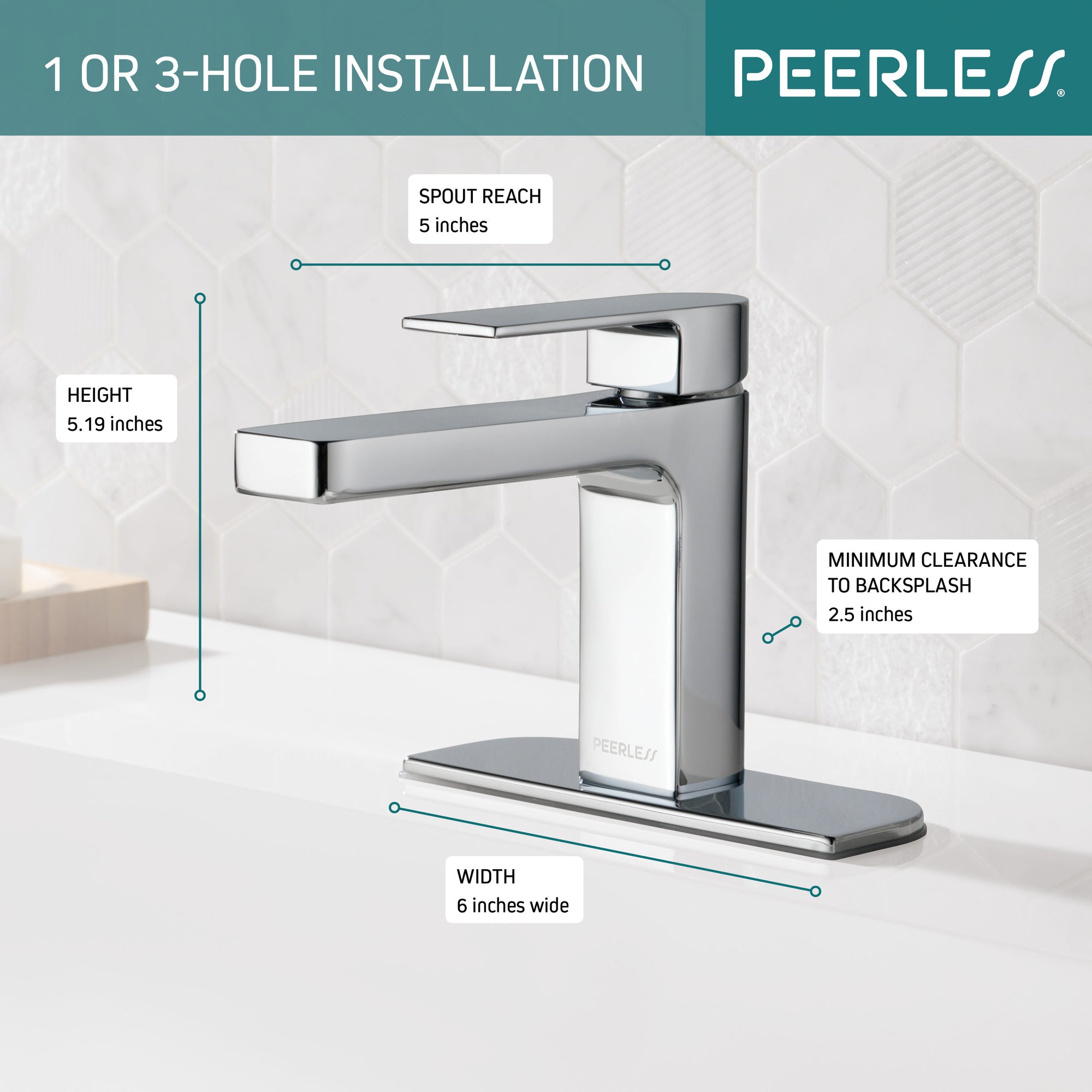 Peerless Xander® Single Handle Bathroom Less P/U