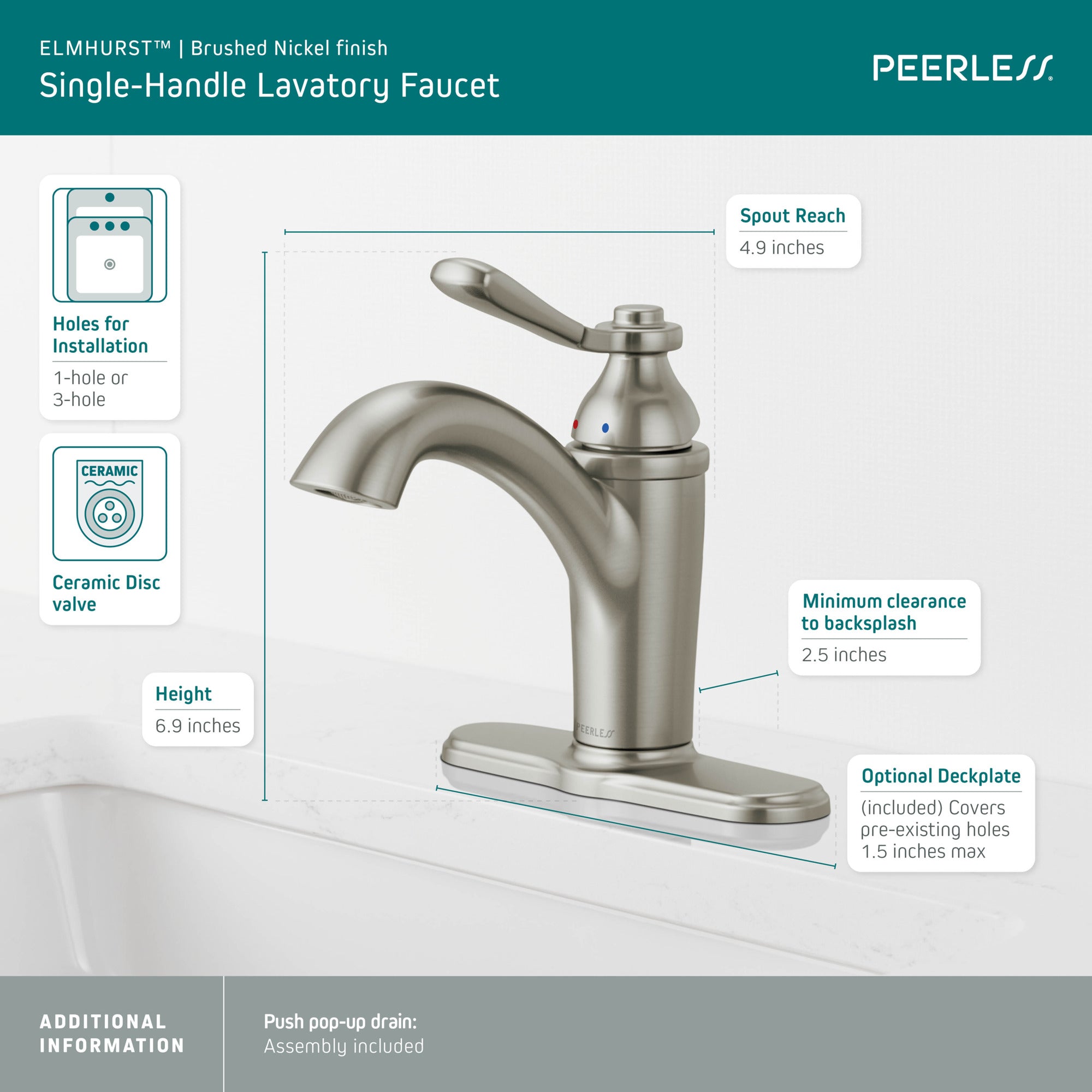 Peerless Elmhurst® Single-Handle Bath Faucet