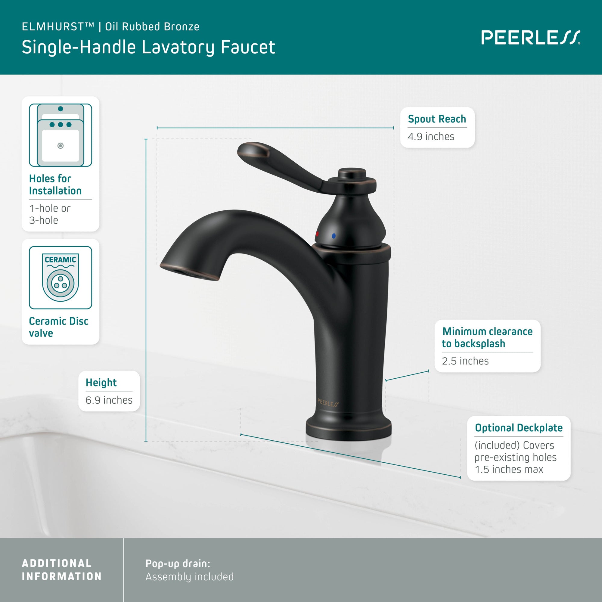 Peerless Elmhurst® Single-Handle Bath Faucet