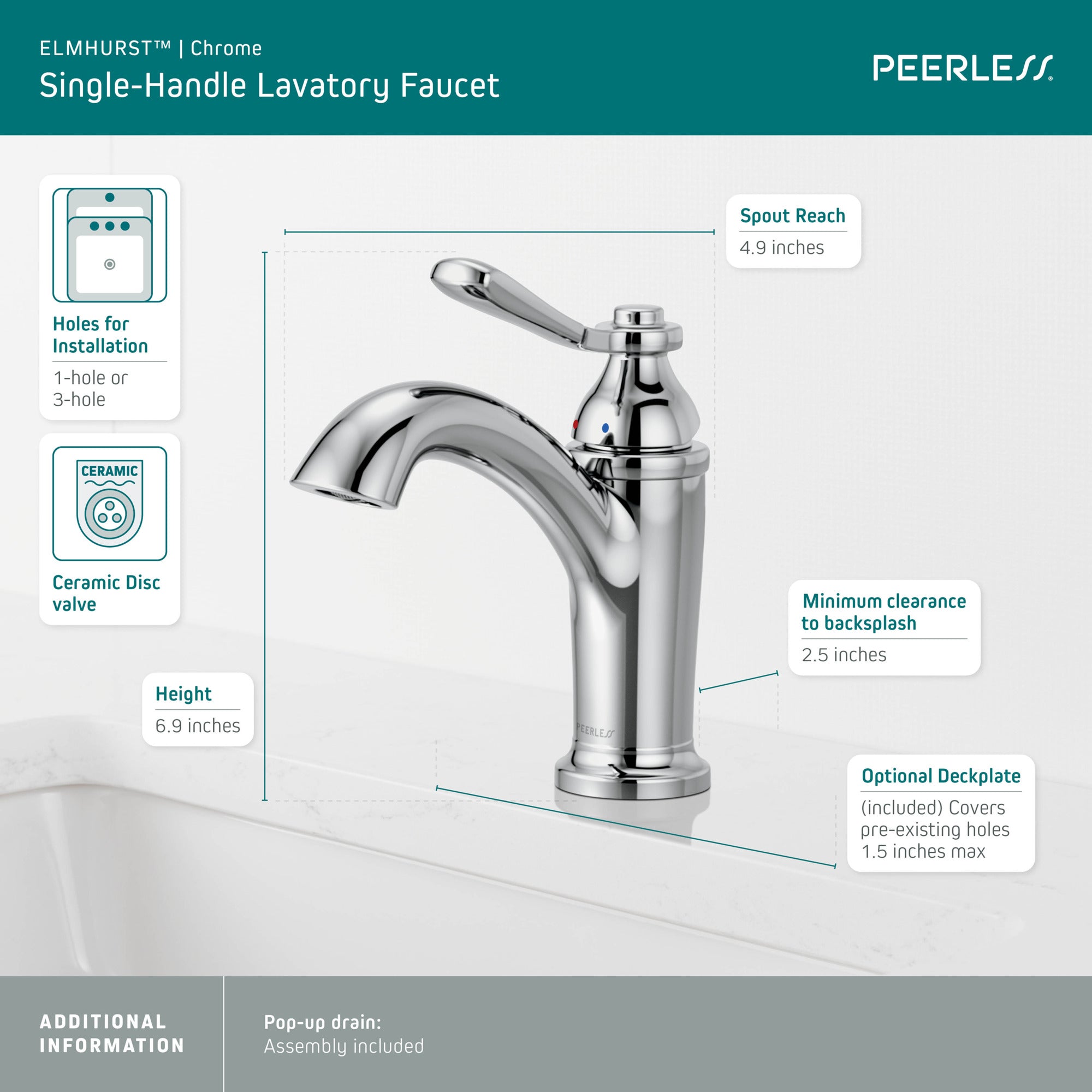 Peerless Elmhurst® Single-Handle Bath Faucet