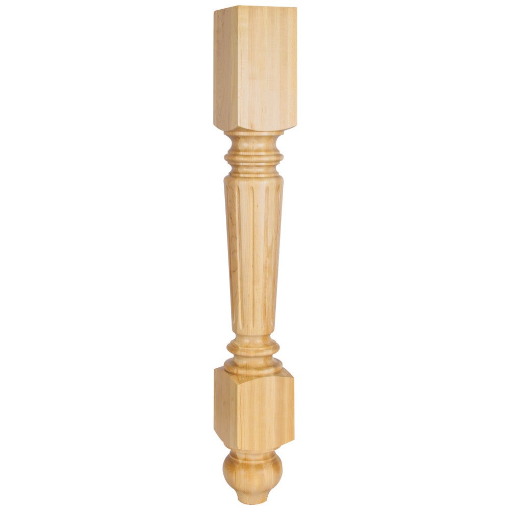 Hardware Resources 4-1/2" W x 4-1/2" D x 35-1/2" H Hard Maple Fluted Leg