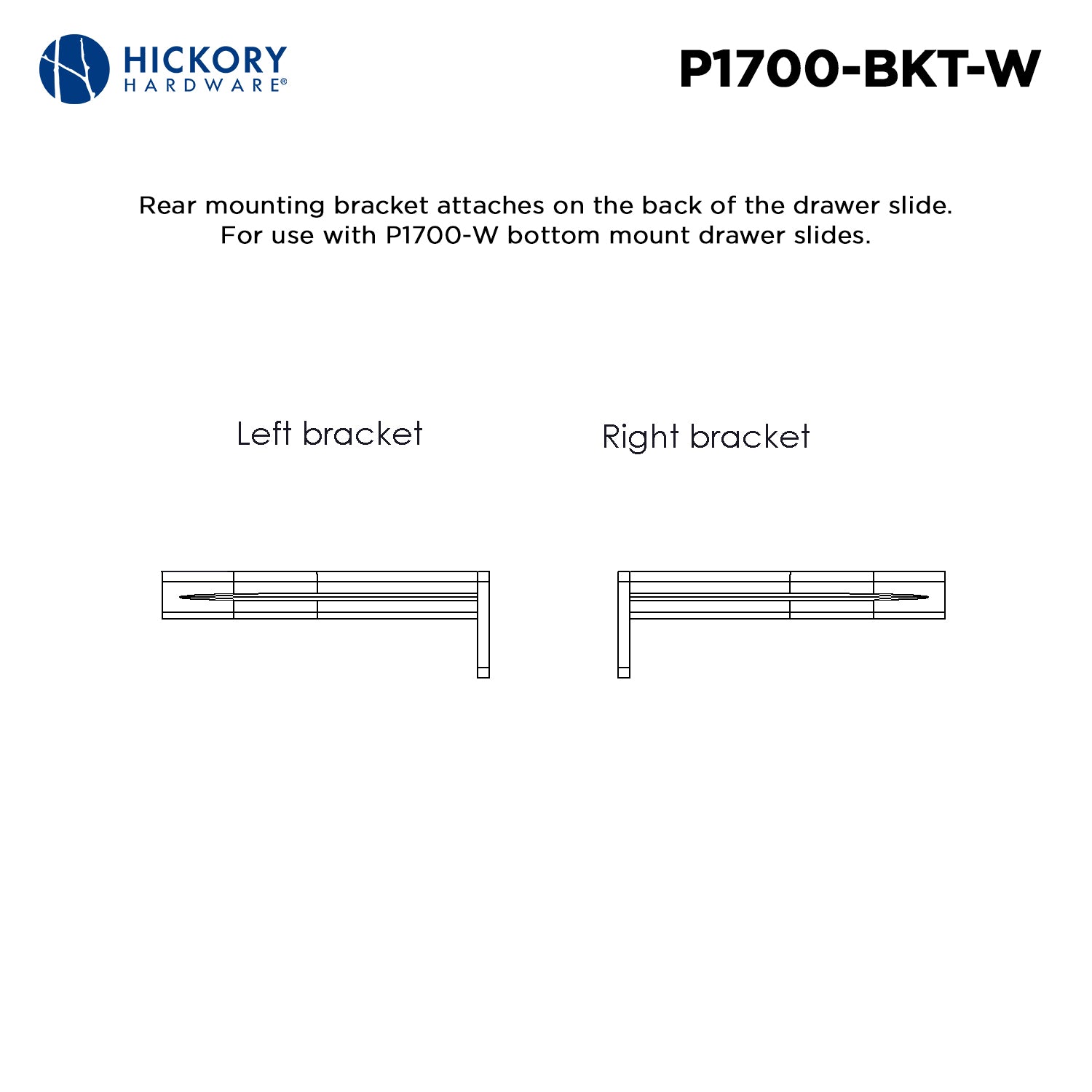 Hickory P1700/BKT, Drawer Slides Drawer Slide