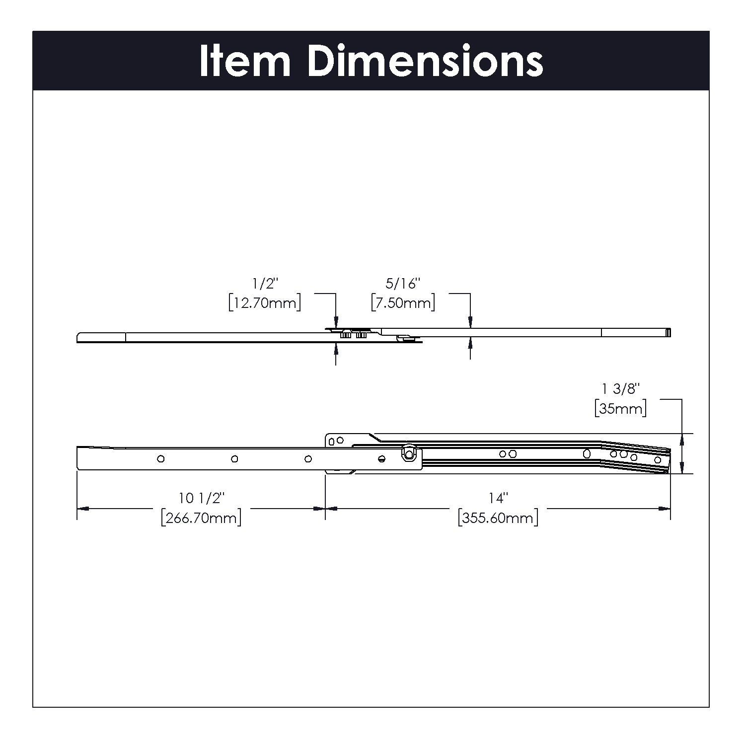 Hickory P1750, 12 Inch Drawer Slides Drawer Slide