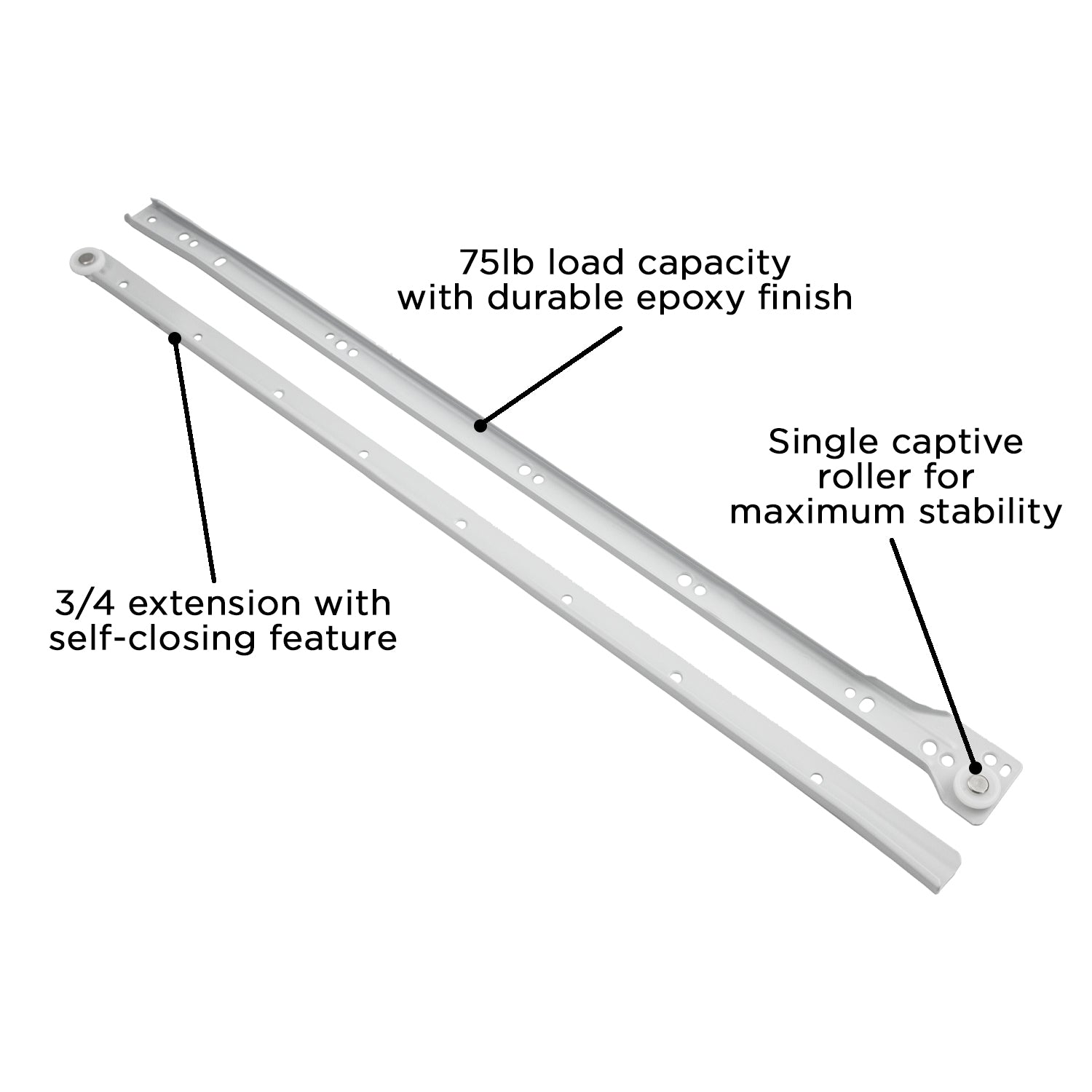 Hickory P1750, 12 Inch Drawer Slides Drawer Slide